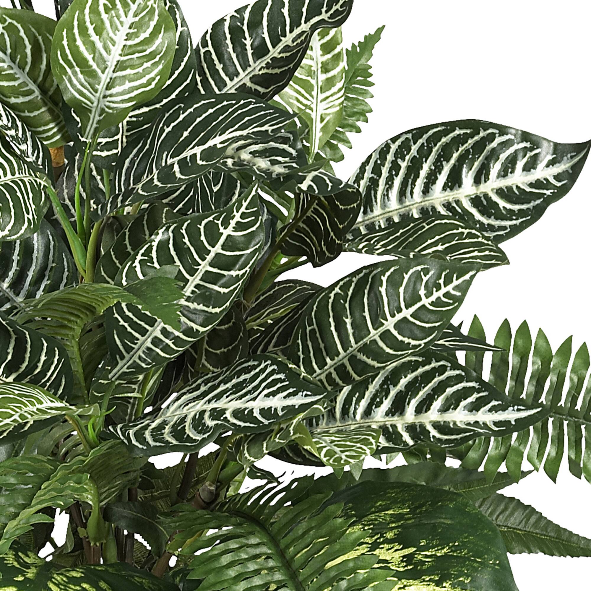2ft. Mixed Greens Zebra in Wicker Silk Planter