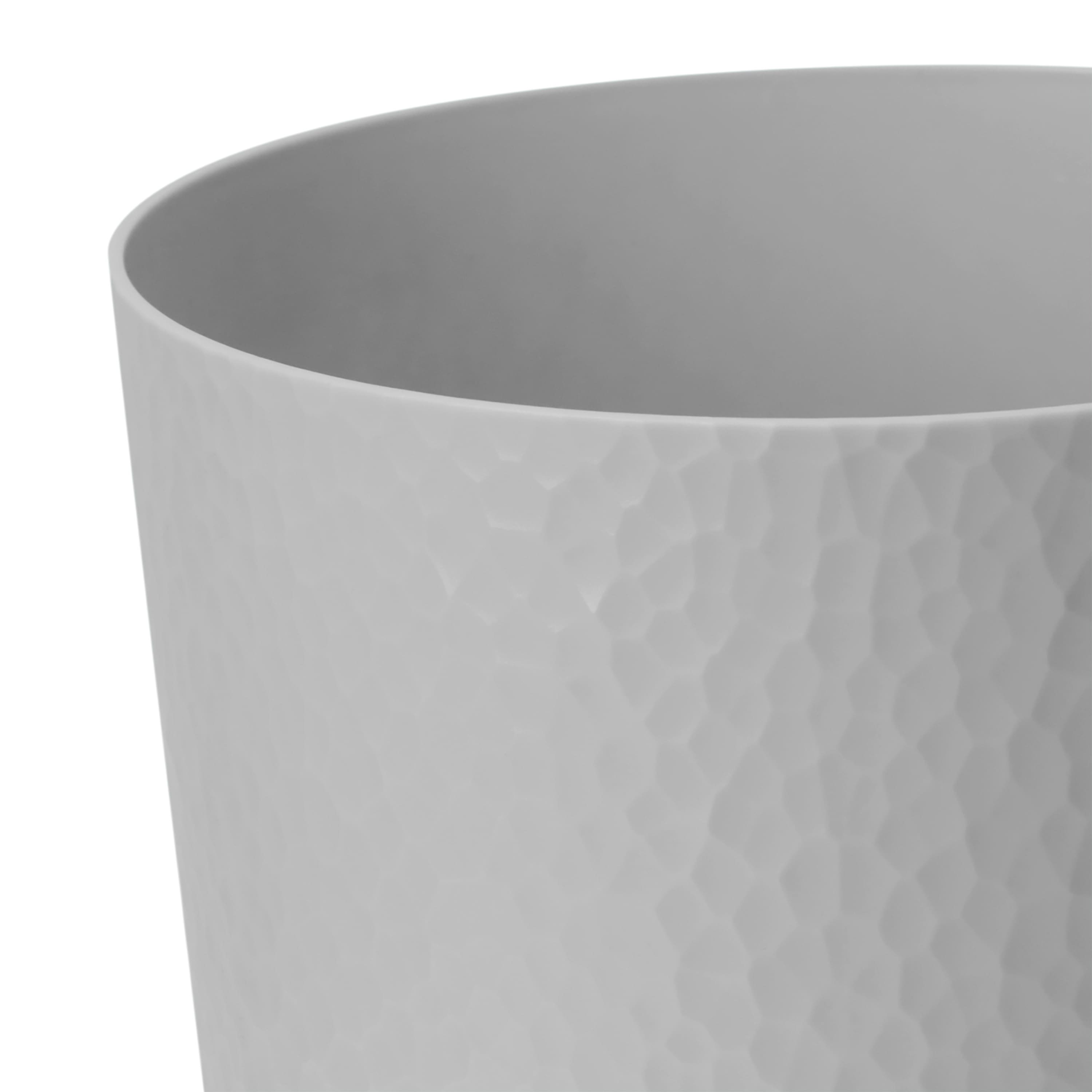 Bath Bliss Pewter Hammered Texture Trash Can