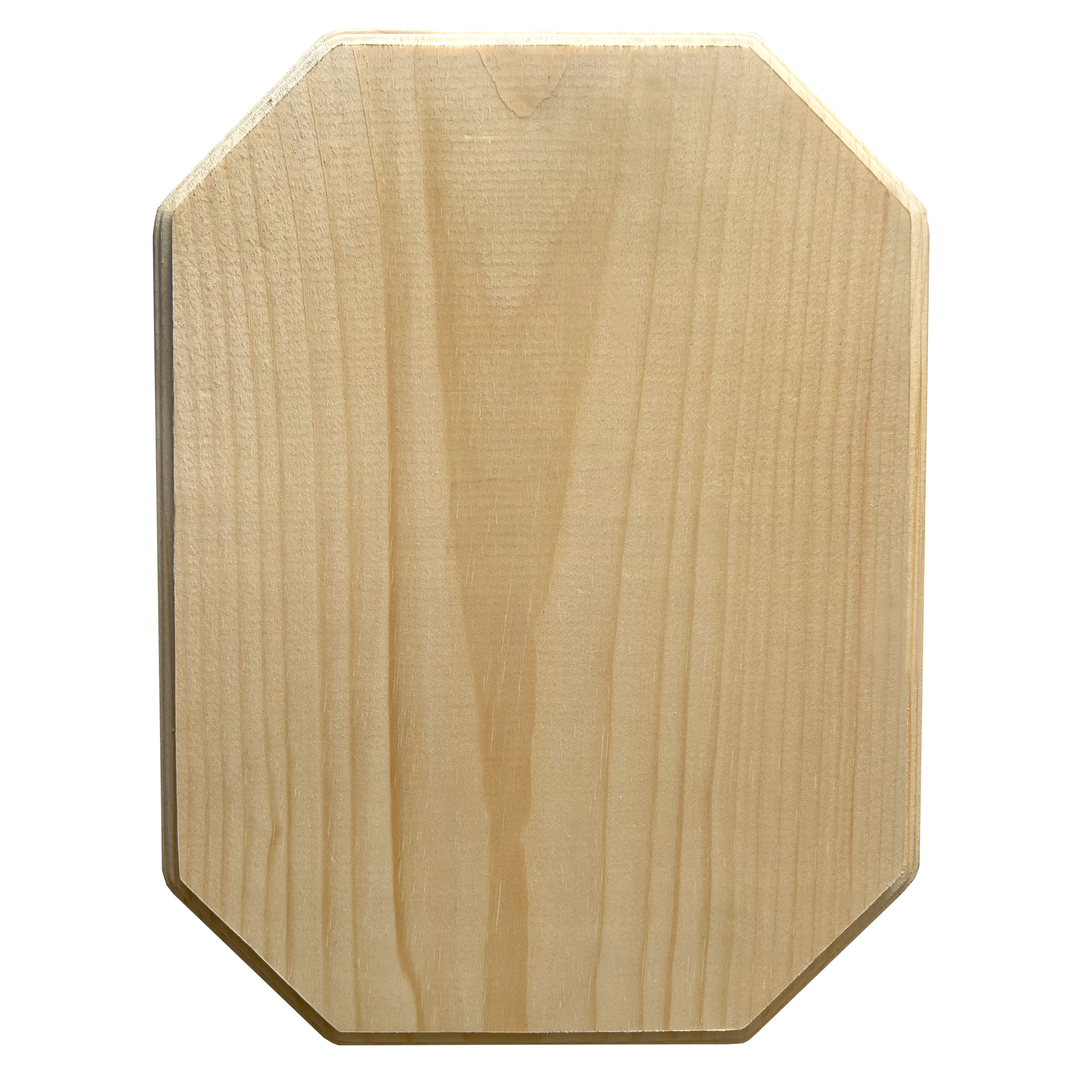 12" Unfinished Pinewood Rectangle Plaque with Clipped Corners by Make Market®