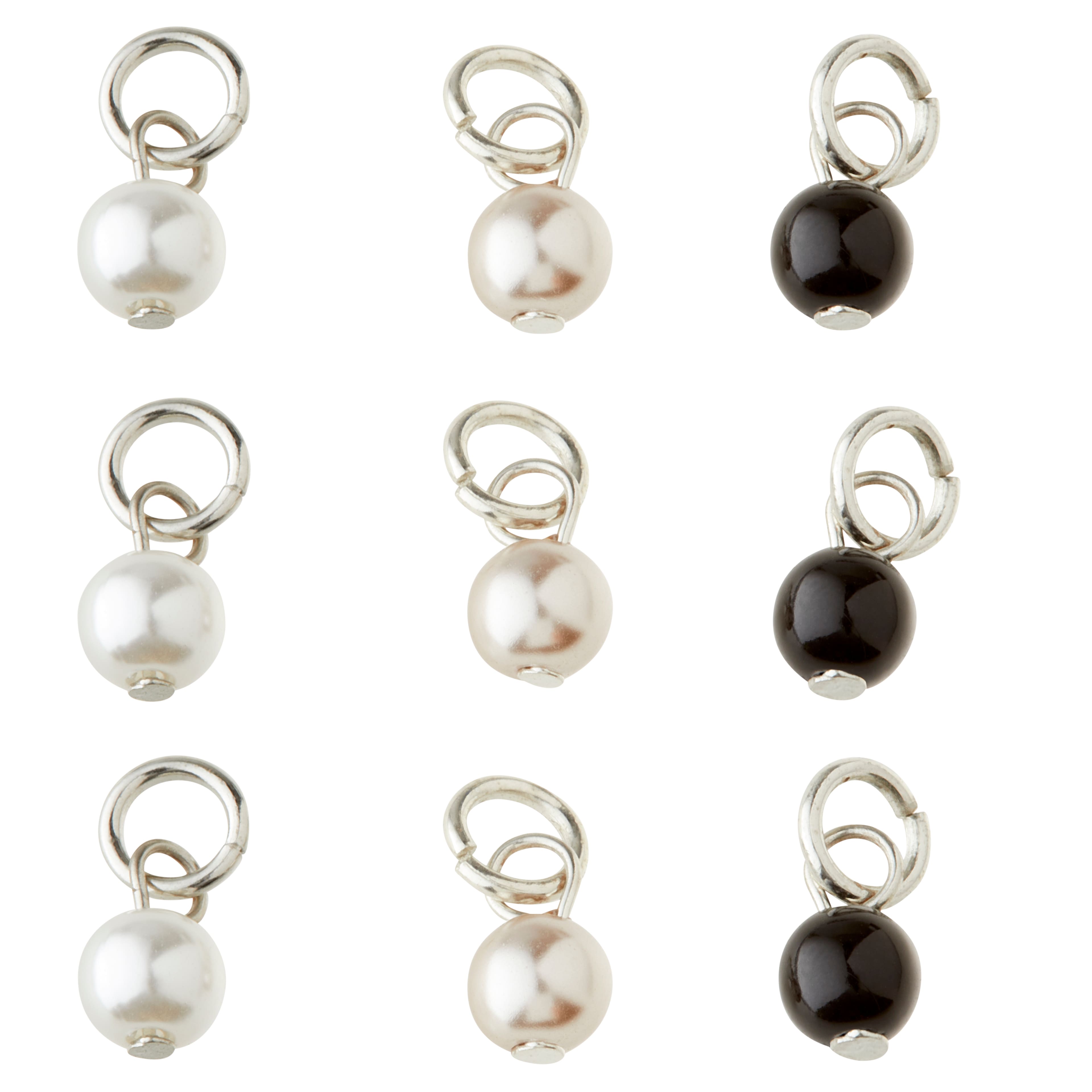 12 Packs: 12 ct. (144 total) Charmalong™ Pearl Drop Charms by Bead Landing™
