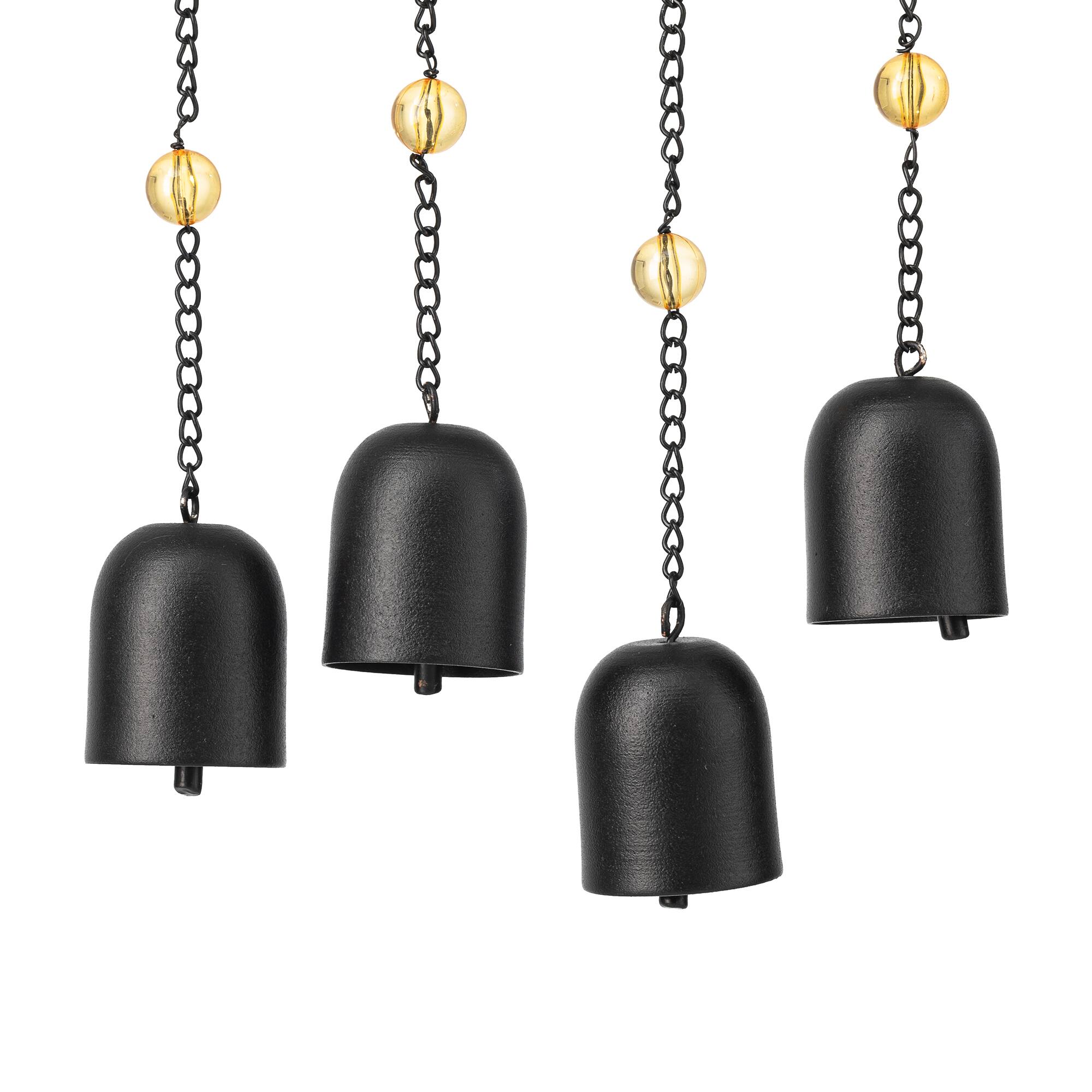 Glitzhome® Matte Black Metal Tree of Life Windchime with Bells