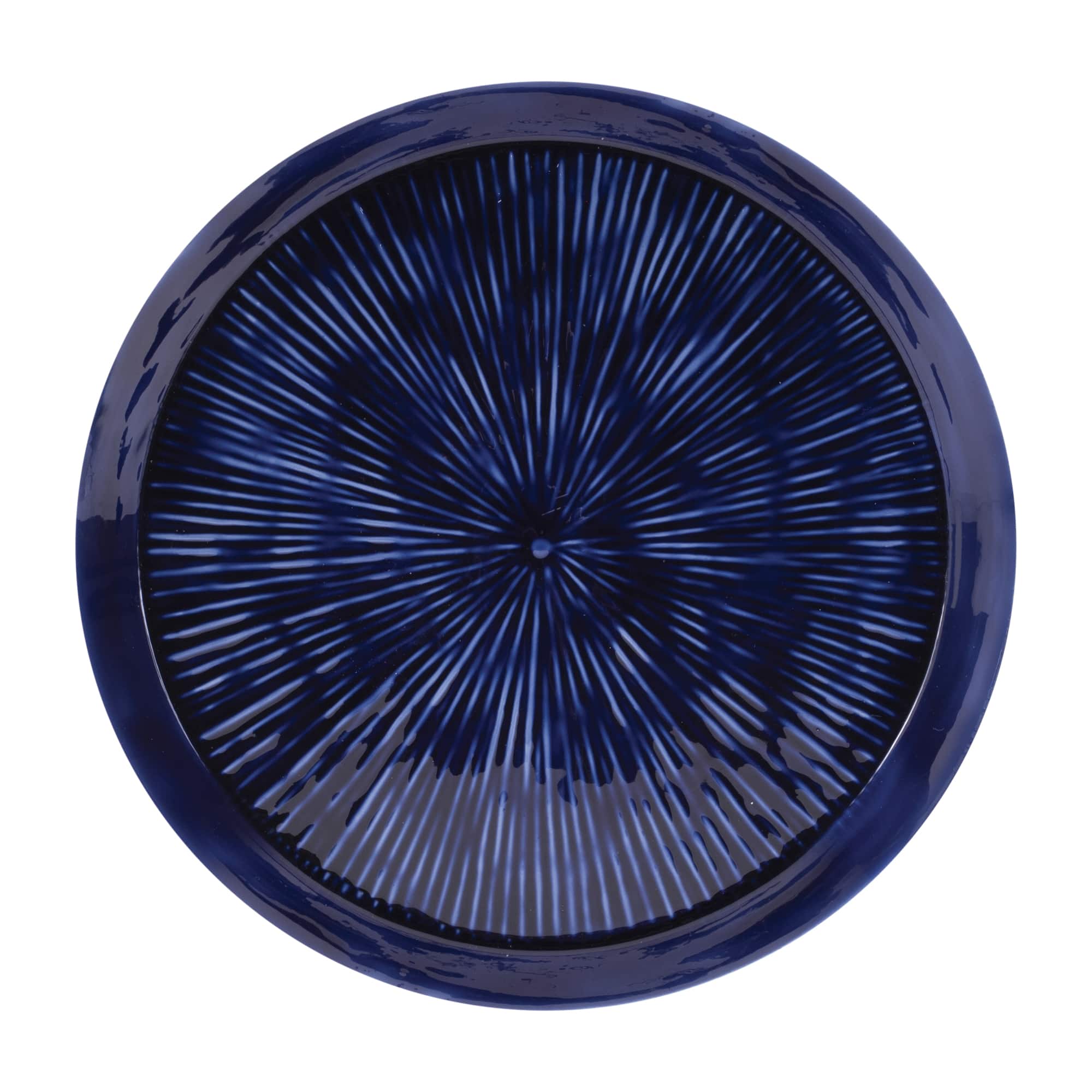13.75" Round Etched Decorative Metal Tray