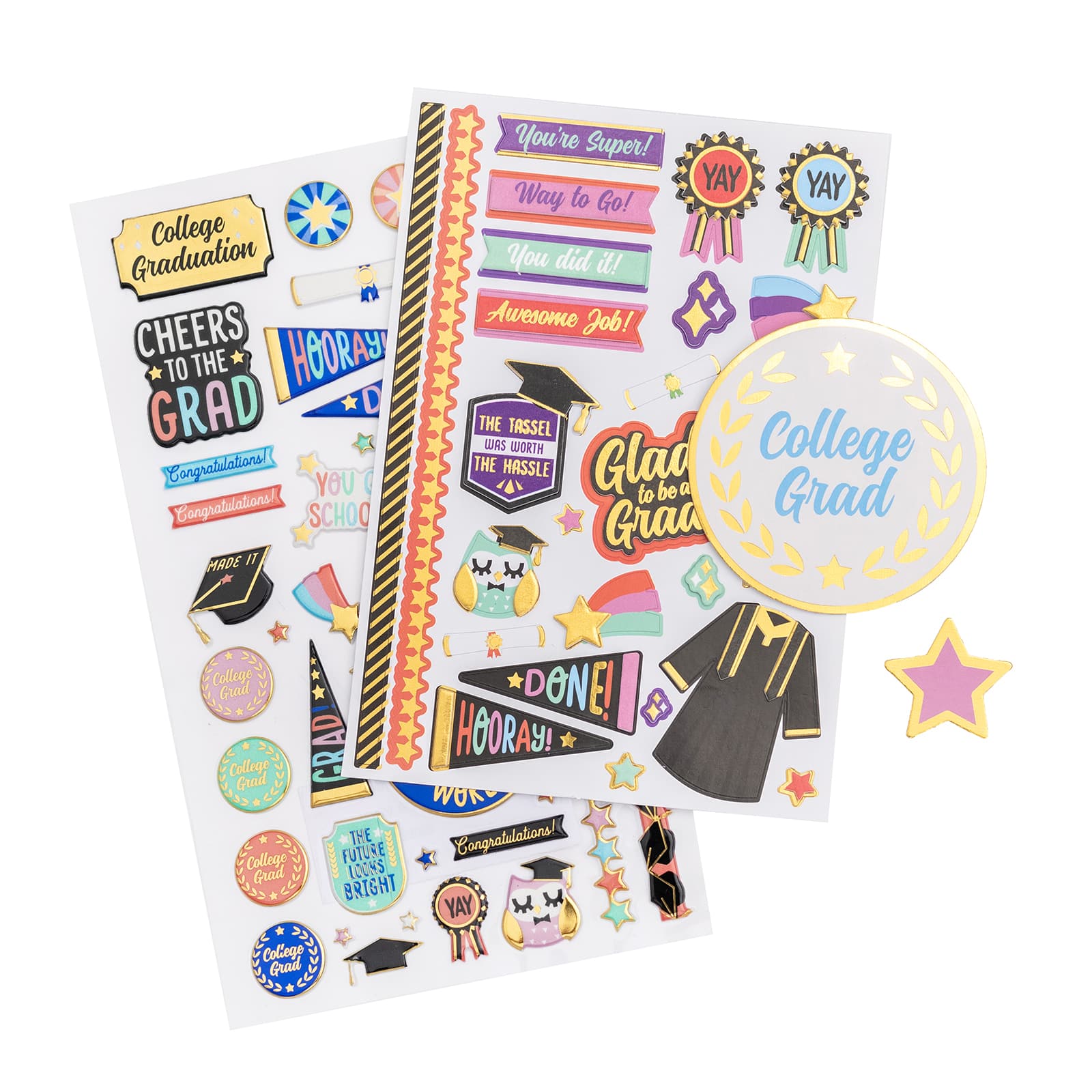 12 Pack: College Graduate Sticker Flip Pack by Recollections™