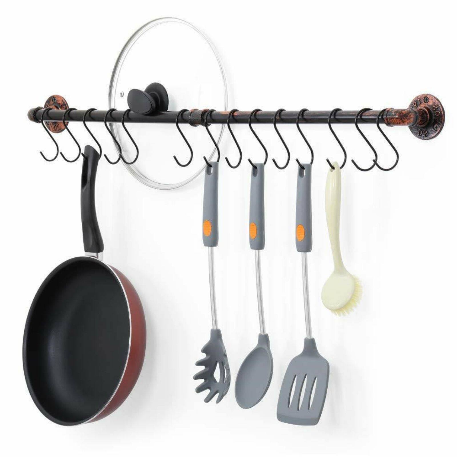 NEX™ Bronze Pot Rack Wall Mounted Kitchen Pot Lid Organizer