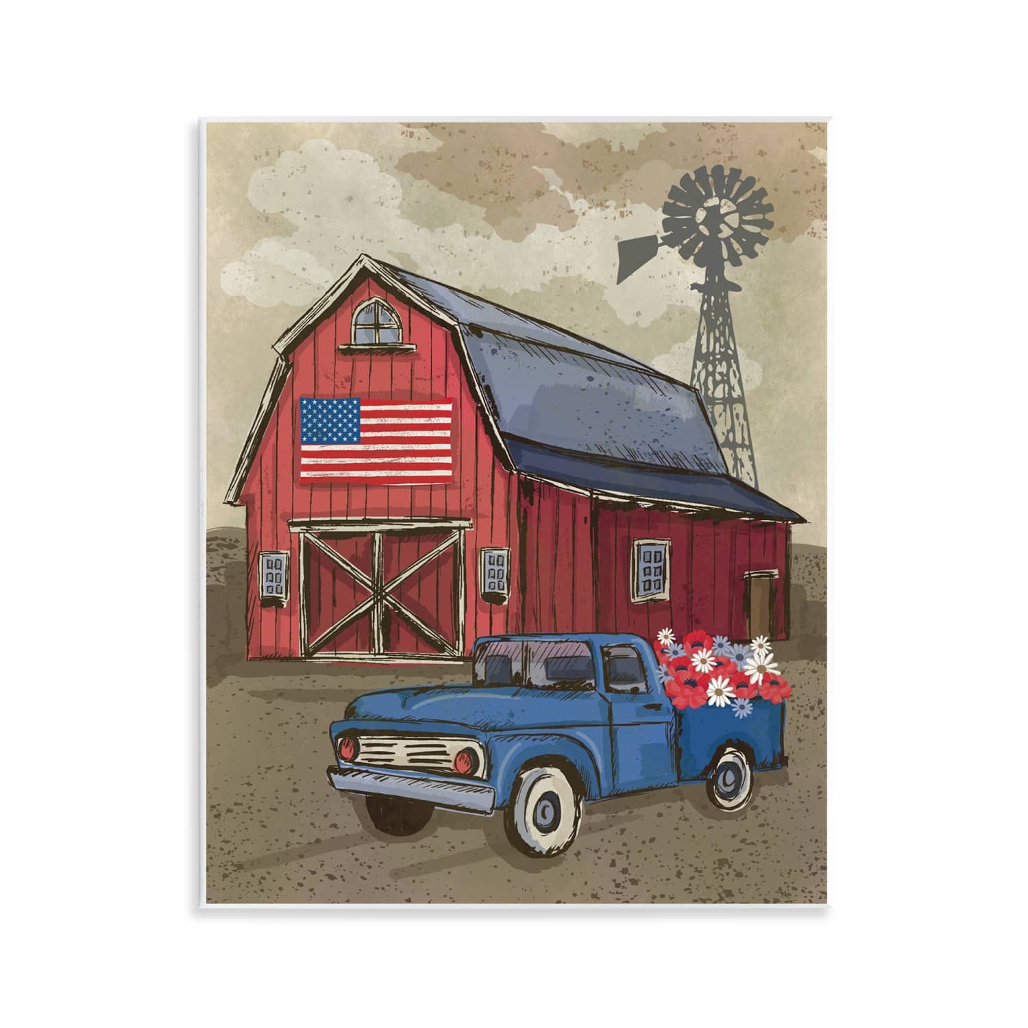 Stupell Industries Vintage Americana Barn Wall Plaque Art