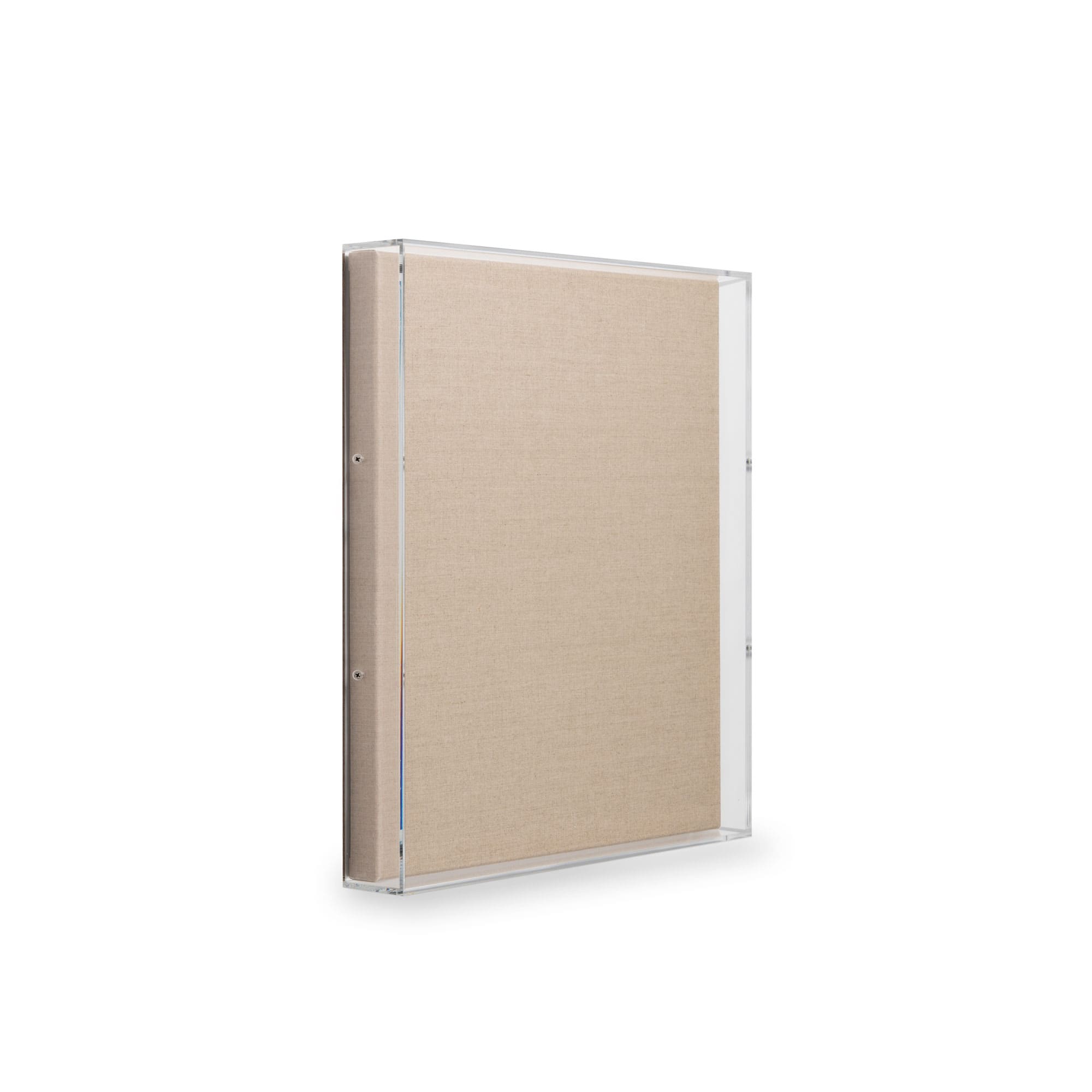 Wexel Art 2" Depth Clear UV Grade Acrylic Shadowbox with Beige Linen Stretched Canvas
