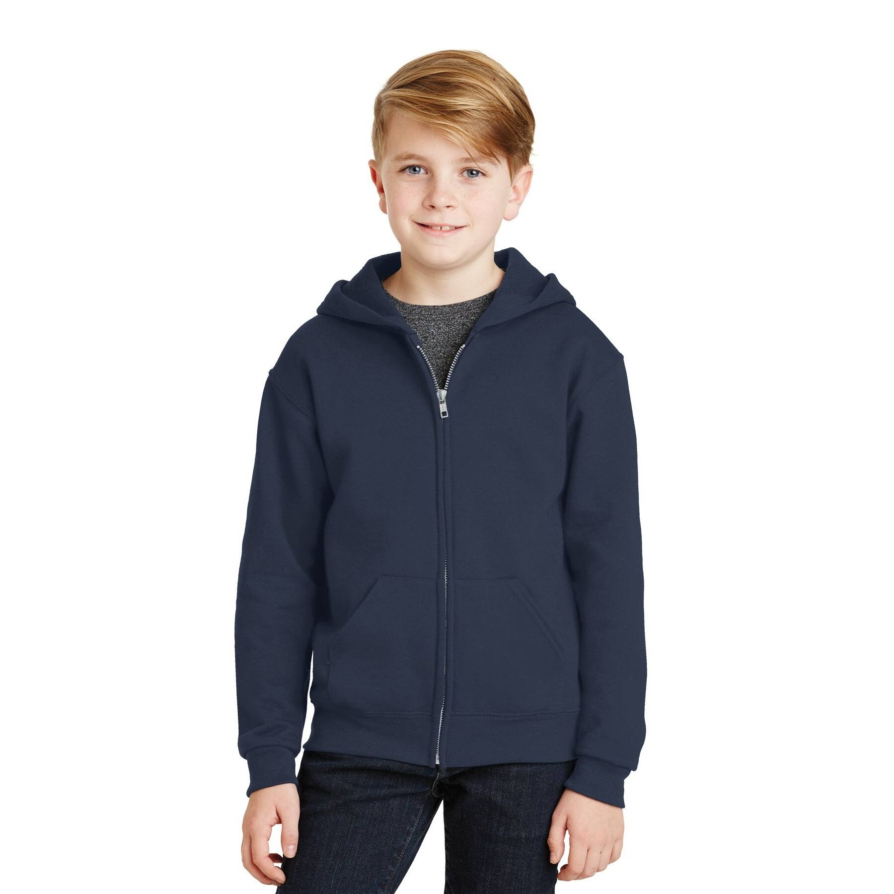 JERZEES® NuBlend® Youth Full-Zip Hooded Sweatshirt