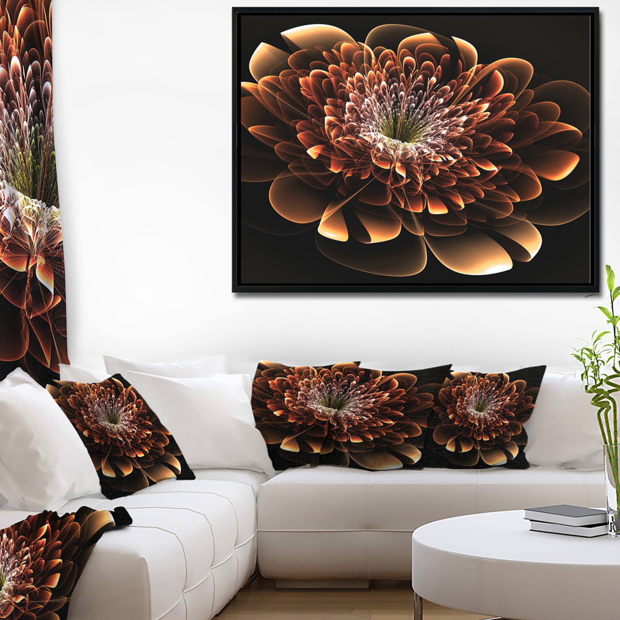 Designart - Brown Fractal Flower