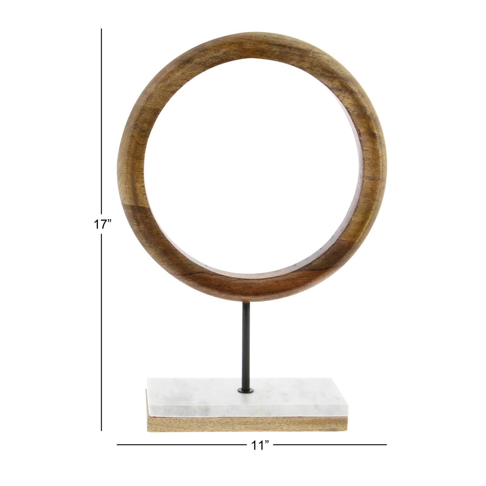17" Brown Mango Wood Abstract Sculpture