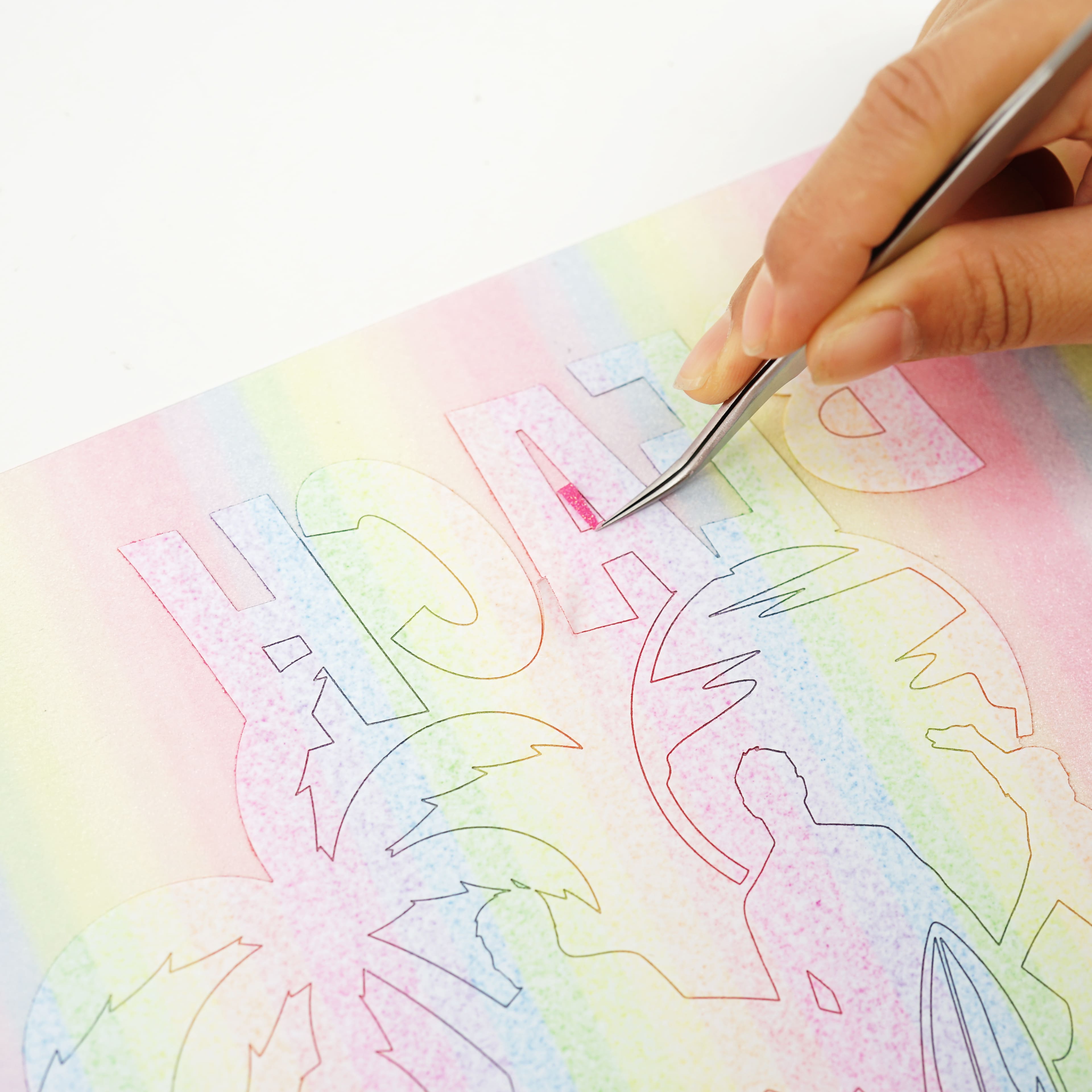 Glitter Rainbow Stripes Heat Transfer Vinyl by Make Market®