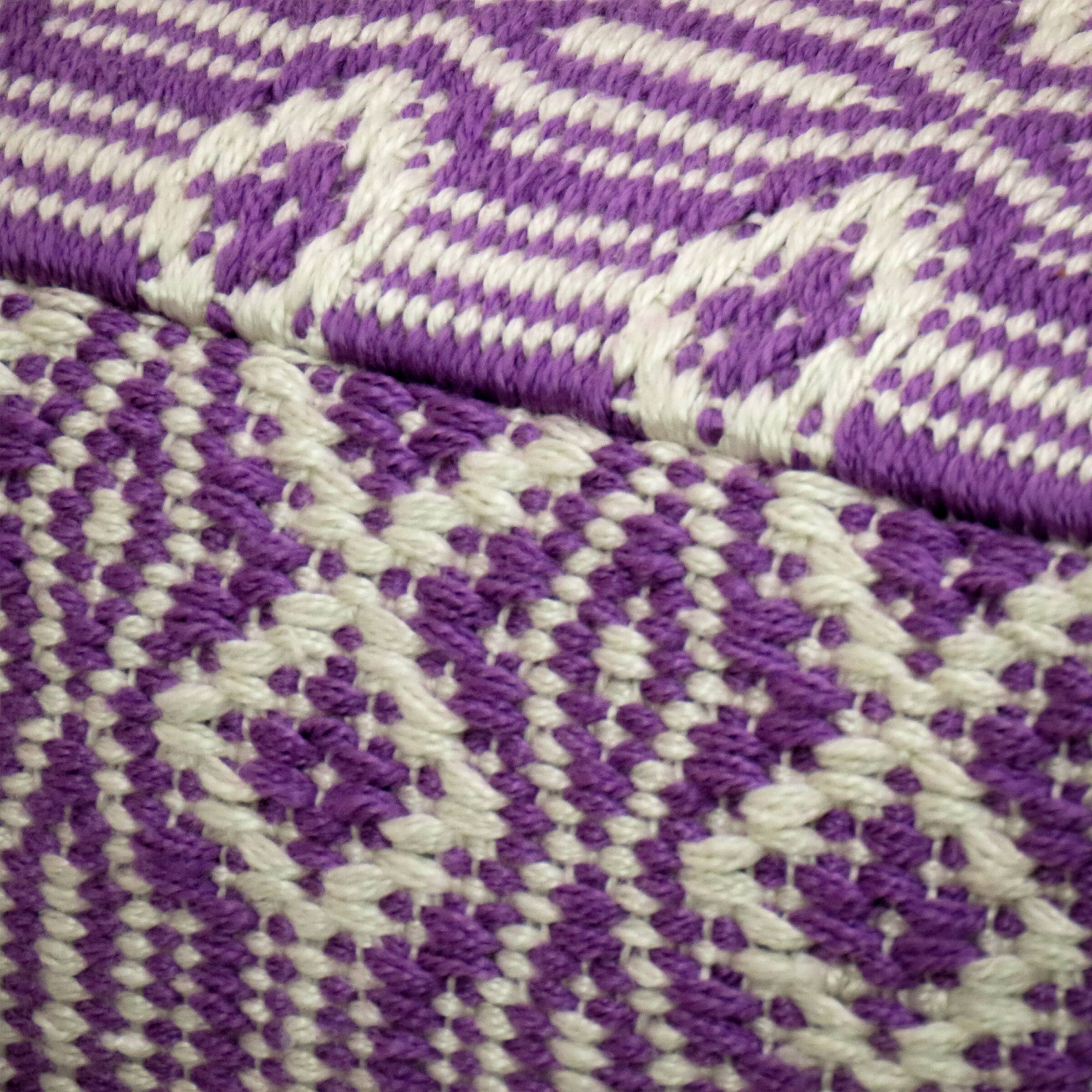 16" Hand Woven Patterned Pouf Ottoman