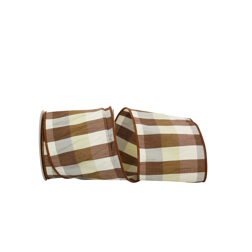 JAM Paper 4" x 10yd. Multicolor Dupioni Charm Wired Edge Ribbon