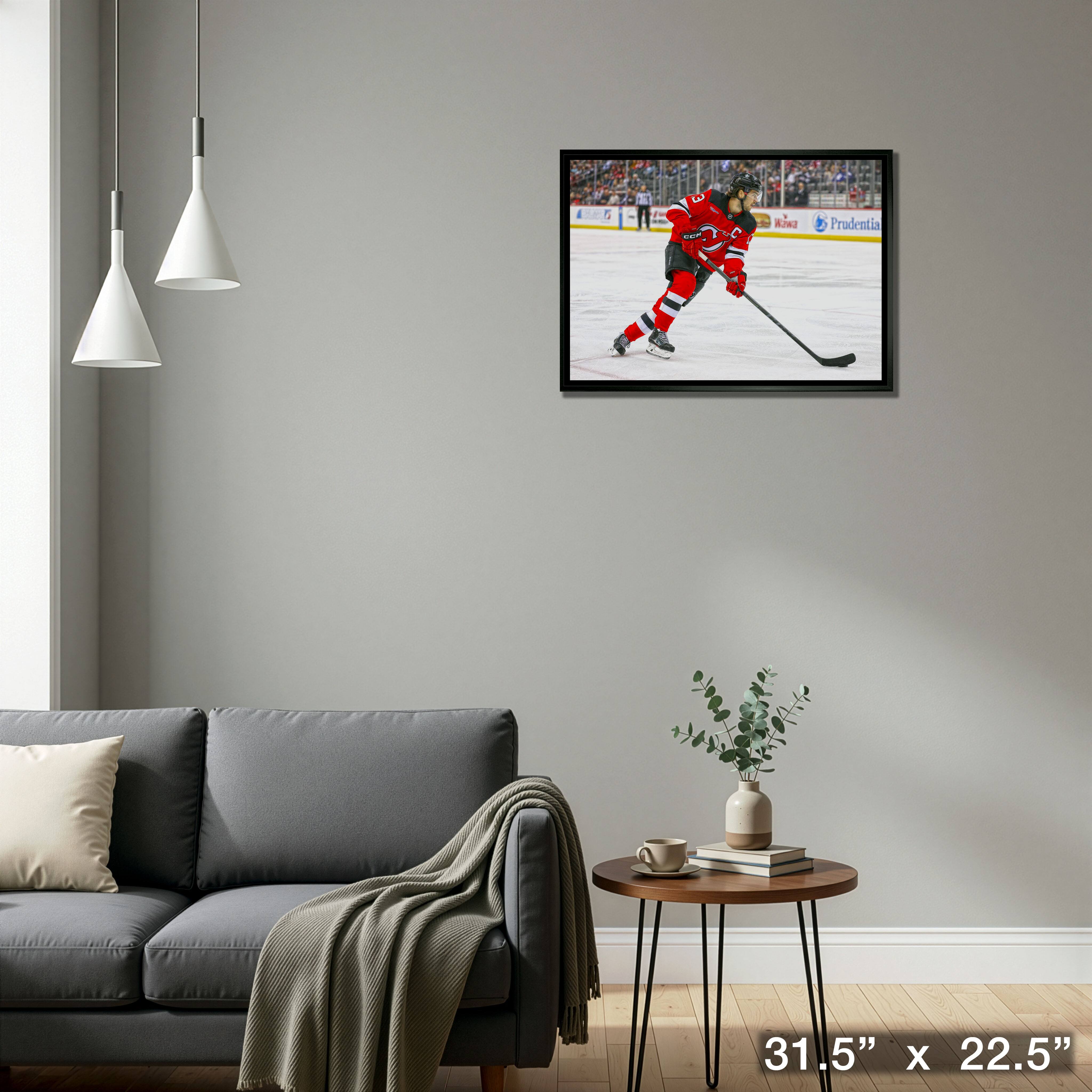 Nico Hischier 20" x 29" Framed Canvas New Jersey Devils 31.5" x 22.5"