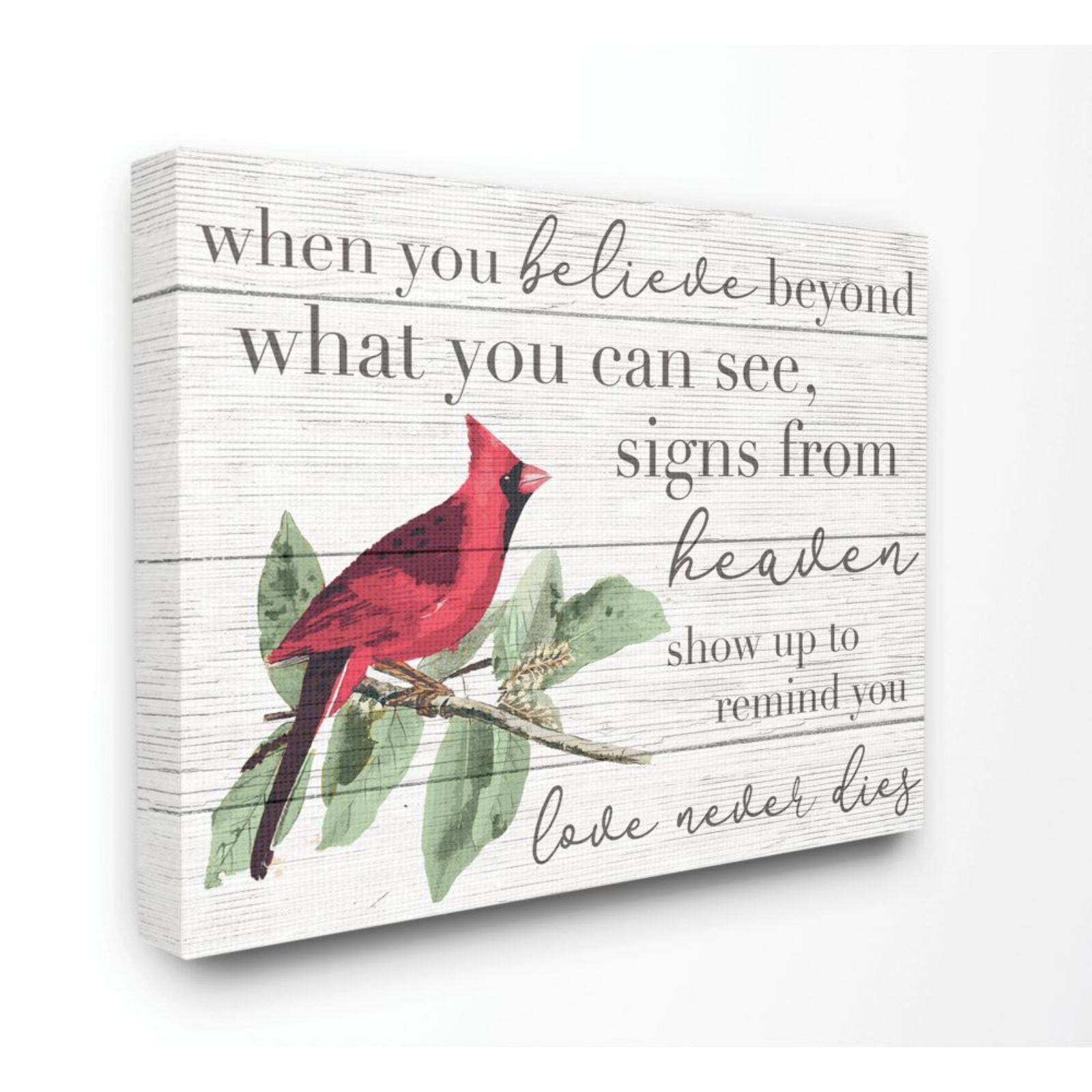 Stupell Industries Love Never Dies Cardinal Wall Art