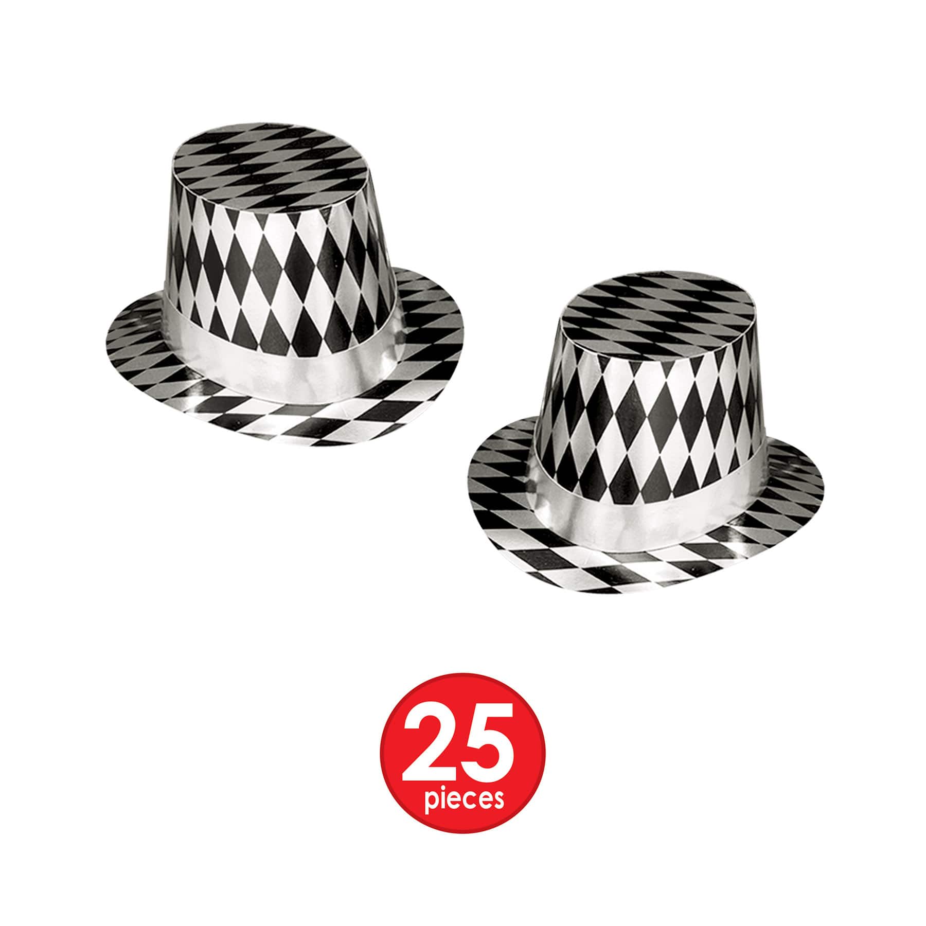 Beistle Silver & Black New Year Harlequin Part Favor Kit for 50