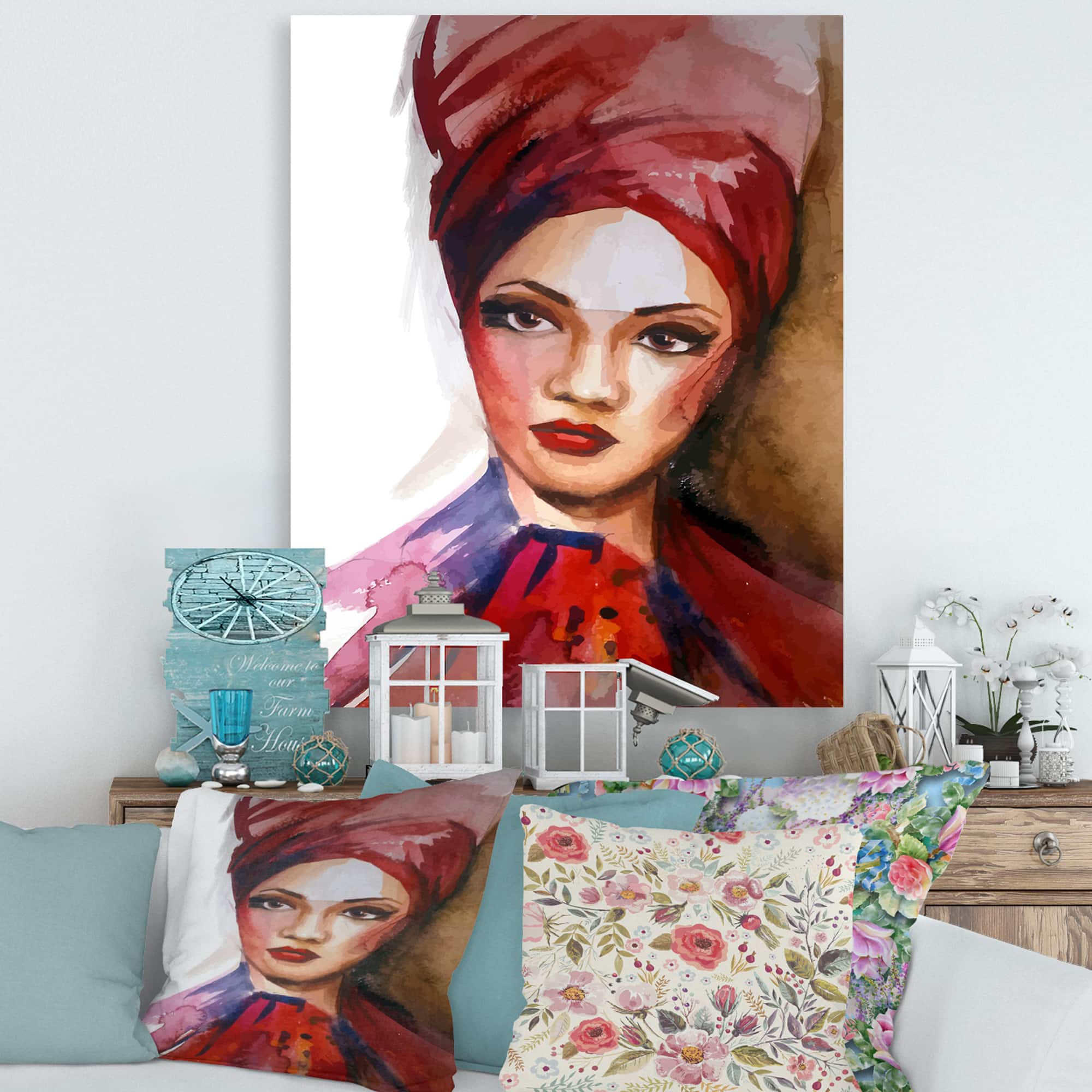 Designart - Portrait of Young African American Woman I - Modern Canvas Wall Art Print