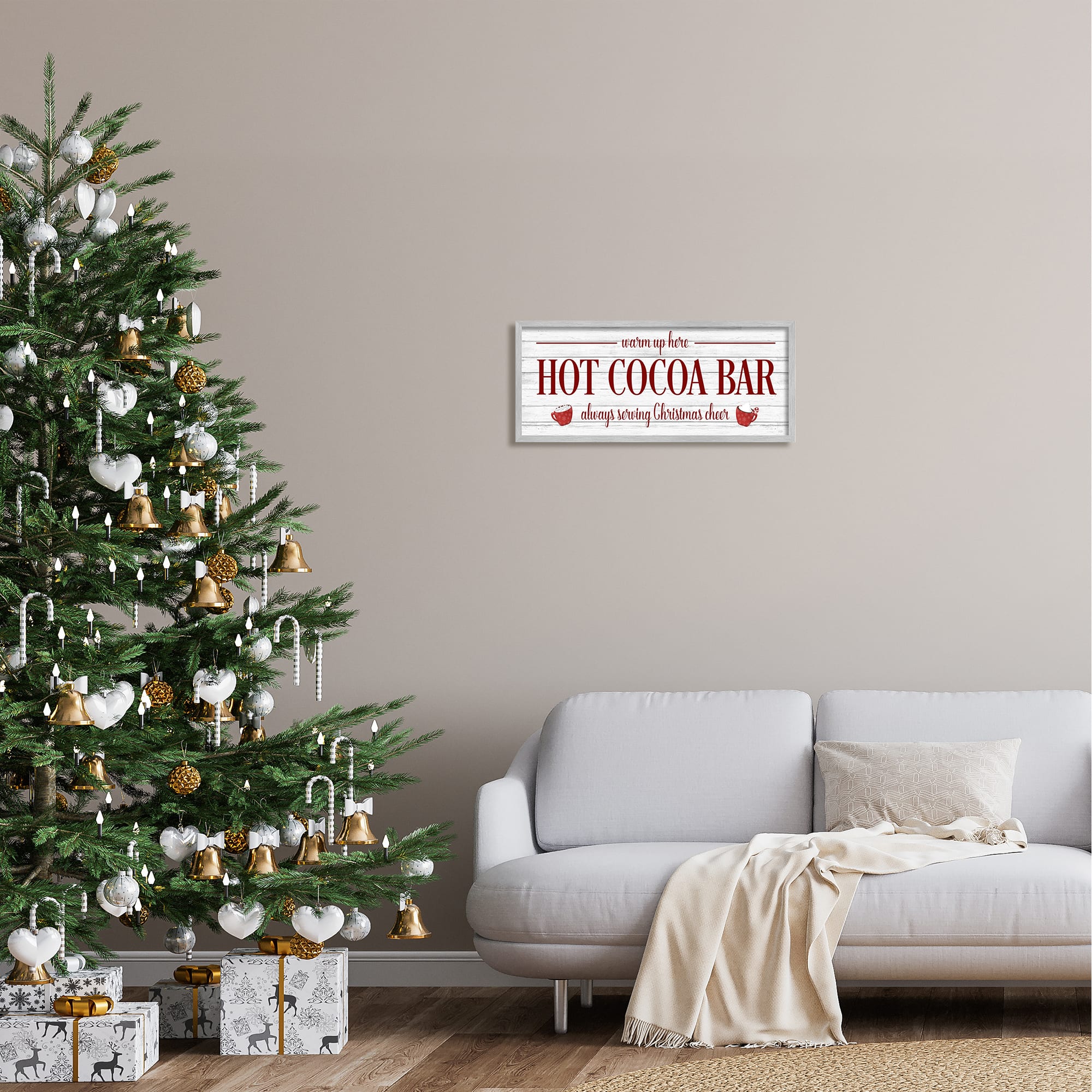 Stupell Industries Hot Cocoa Bar Winter Beverage Framed Giclee Art