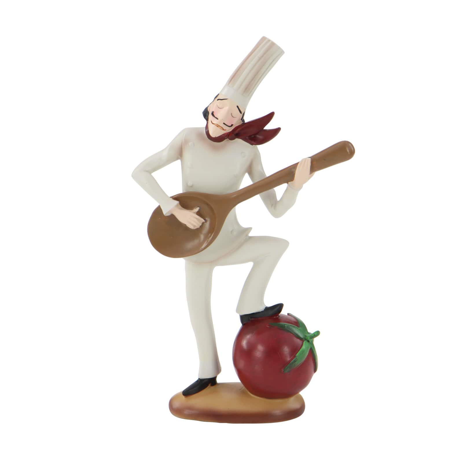 White Polystone Traditional Chef Sculptures, Set of 3