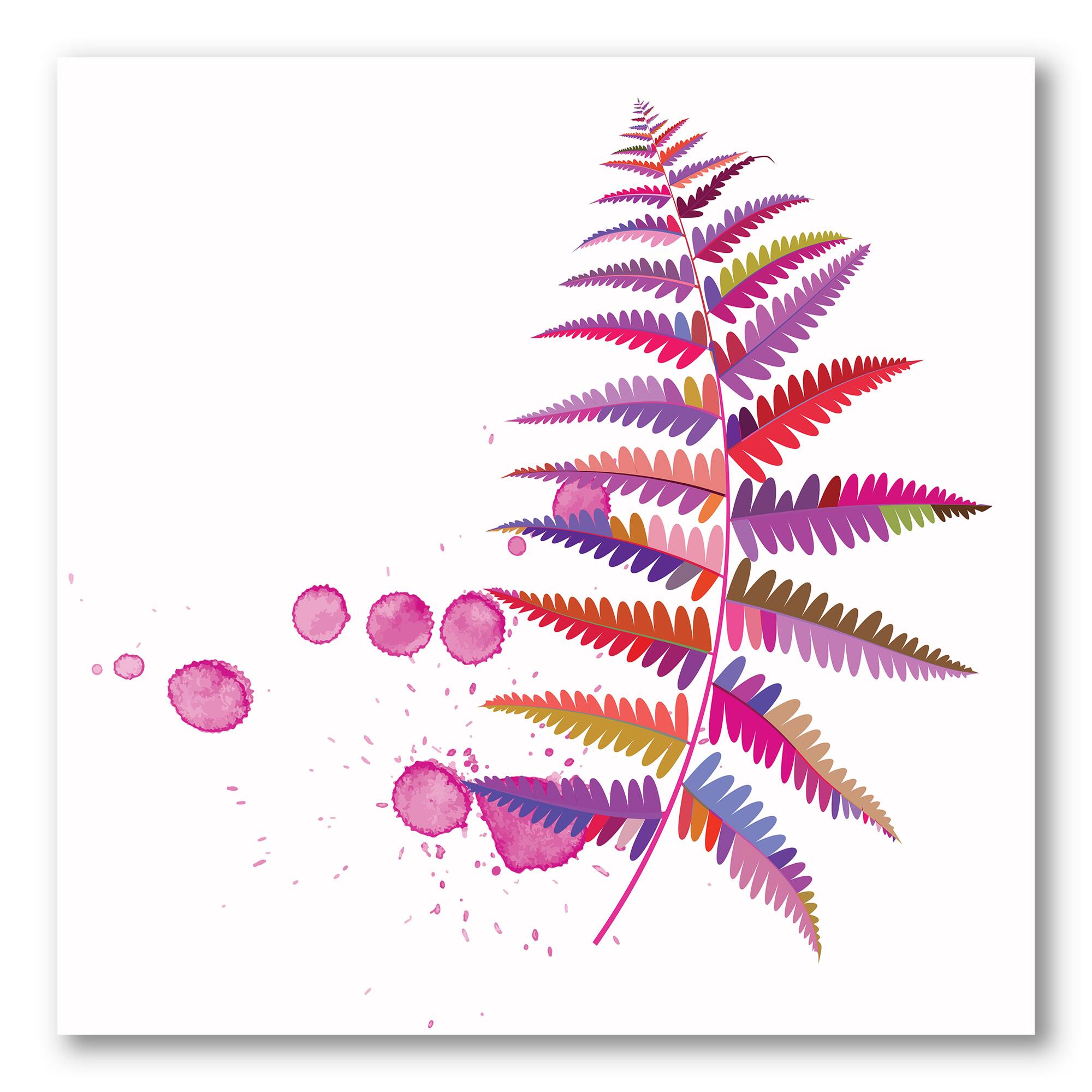 Designart - Purple Fern - Farmhouse Canvas Wall Art Print