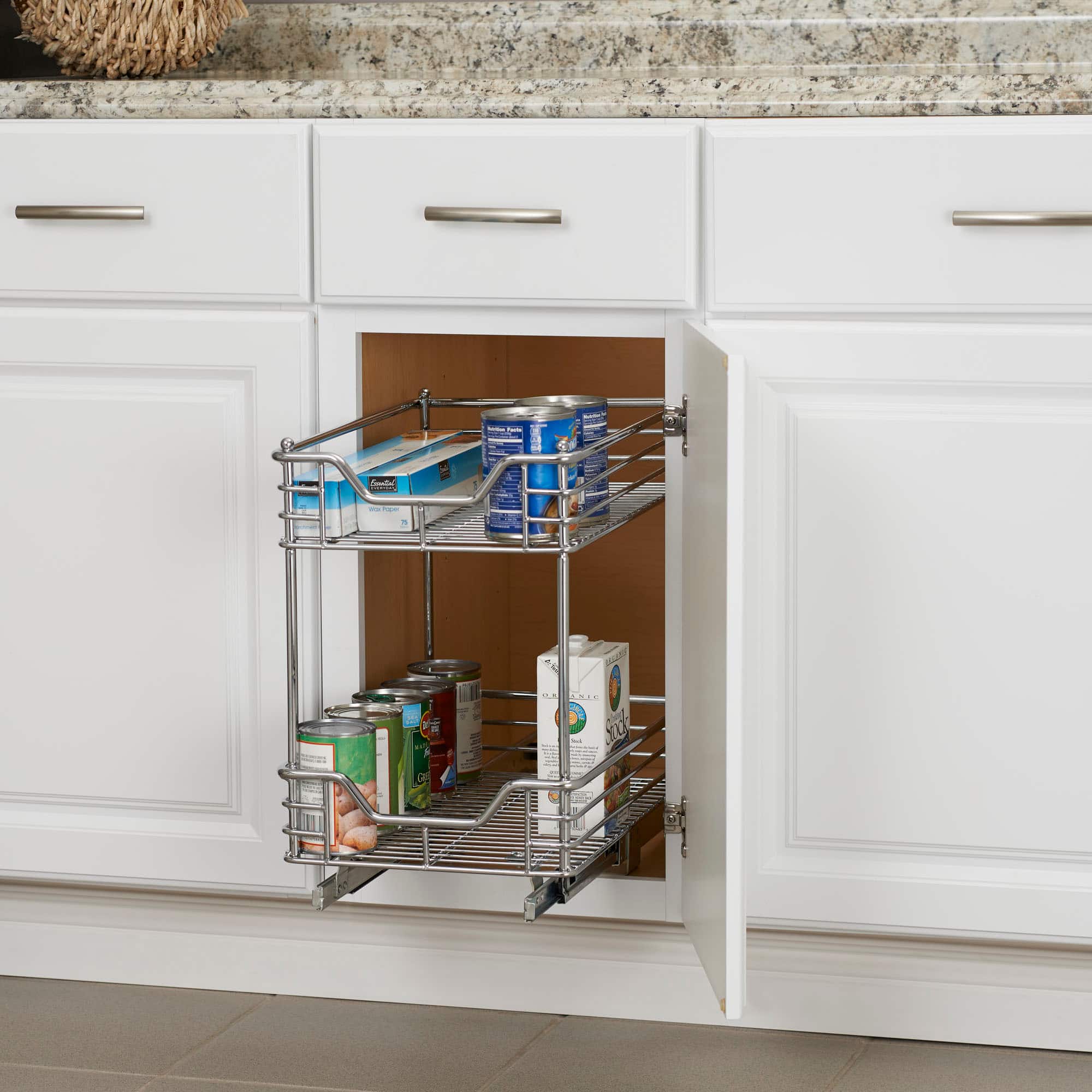 Household Essentials Glidez Chrome 2-Tier Cabinet Organizer