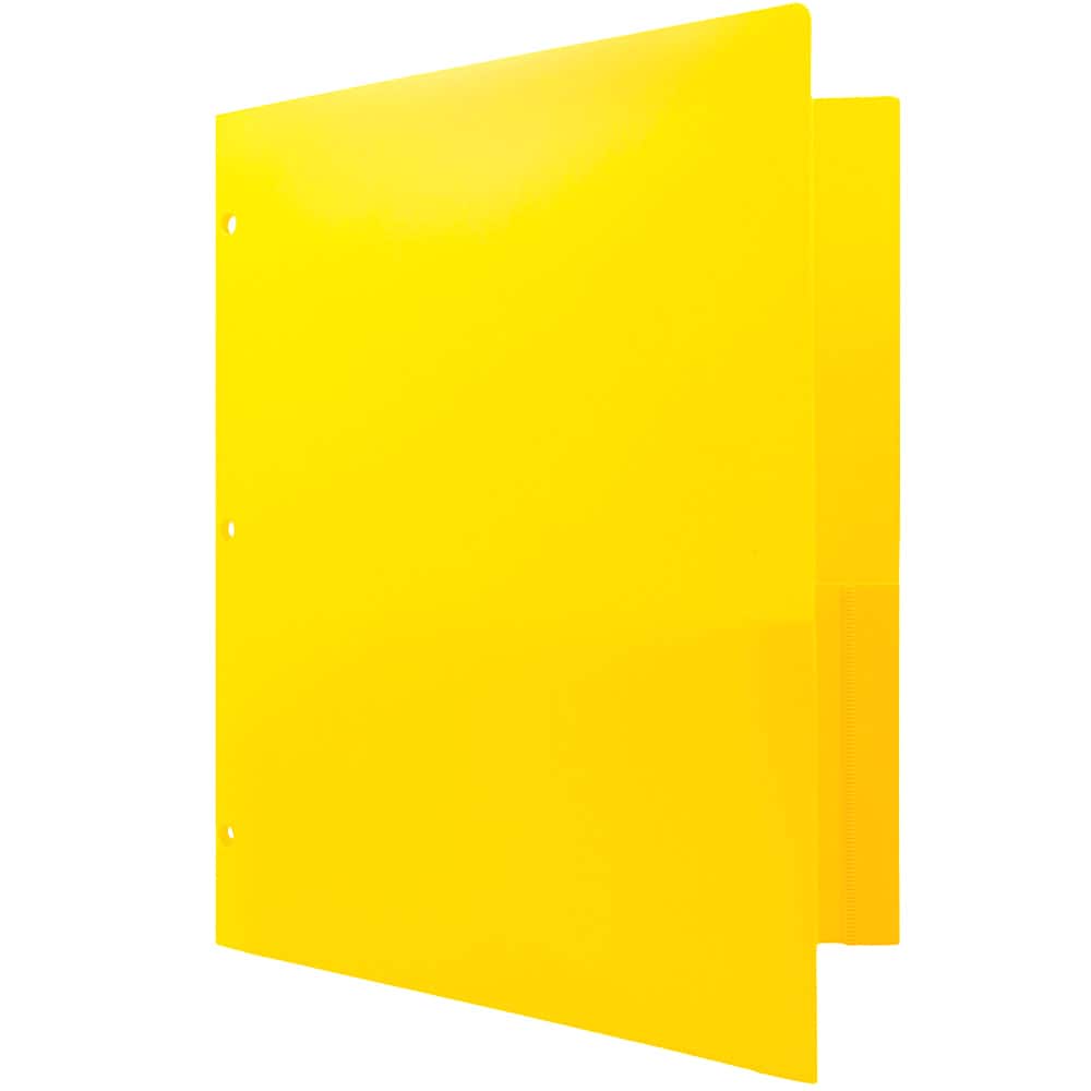 JAM Paper 3-Hole Heavy Duty Plastic Pocket Folder, 6ct.