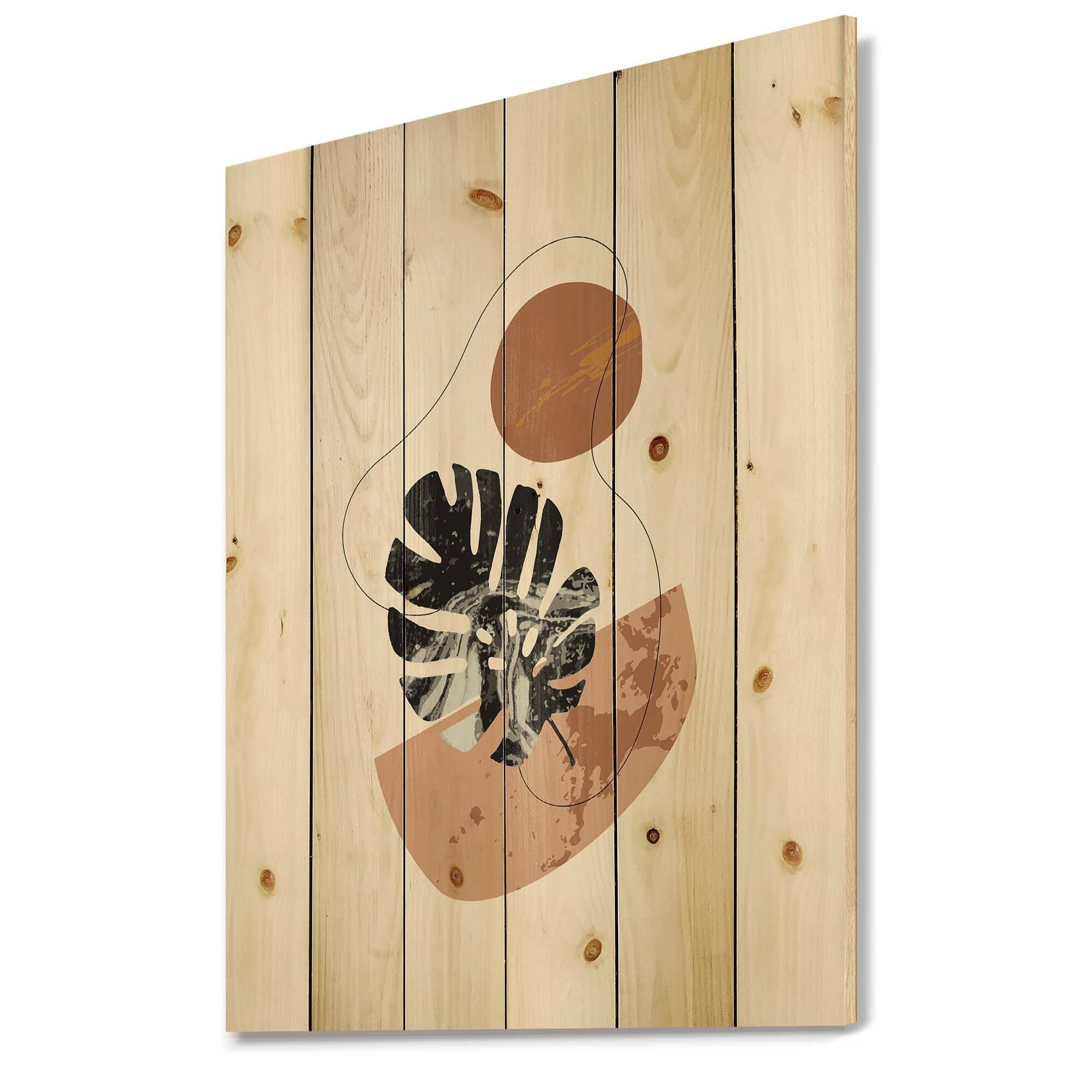 Designart - Abstract Shapes & Tropical Monstera Leaves