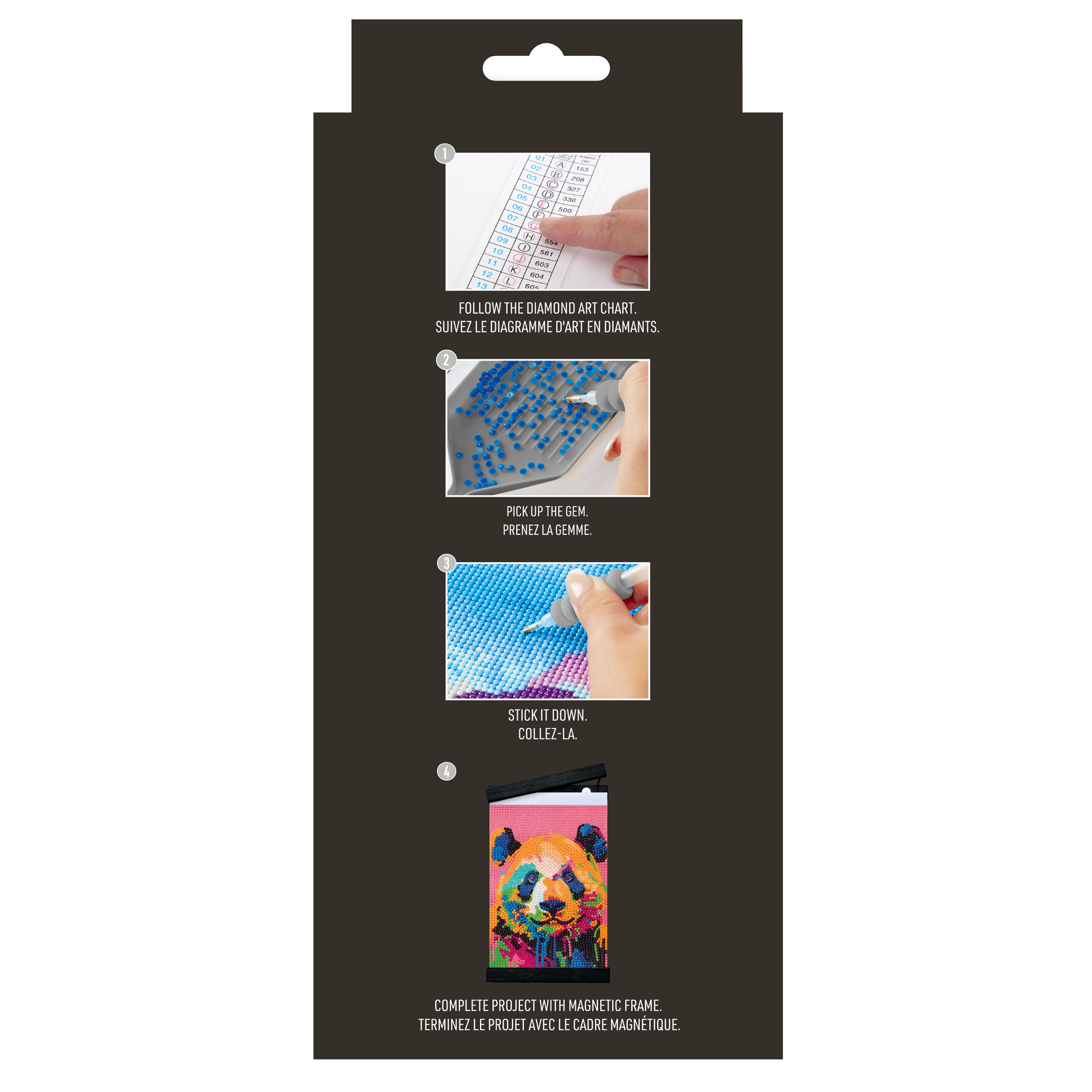 5" x 7" Elephant & Panda Diamond Art Kit with Wooden Frames by Make Market®