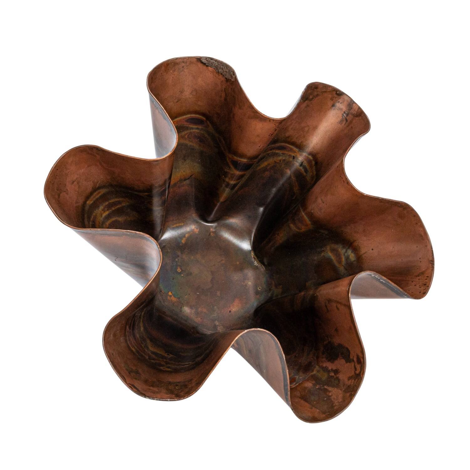 Hello Honey® 14.75" Oxidized Copper Metal Organic Shaped Planter | 14.75" x 14.75" x 7.75" | Michaels®