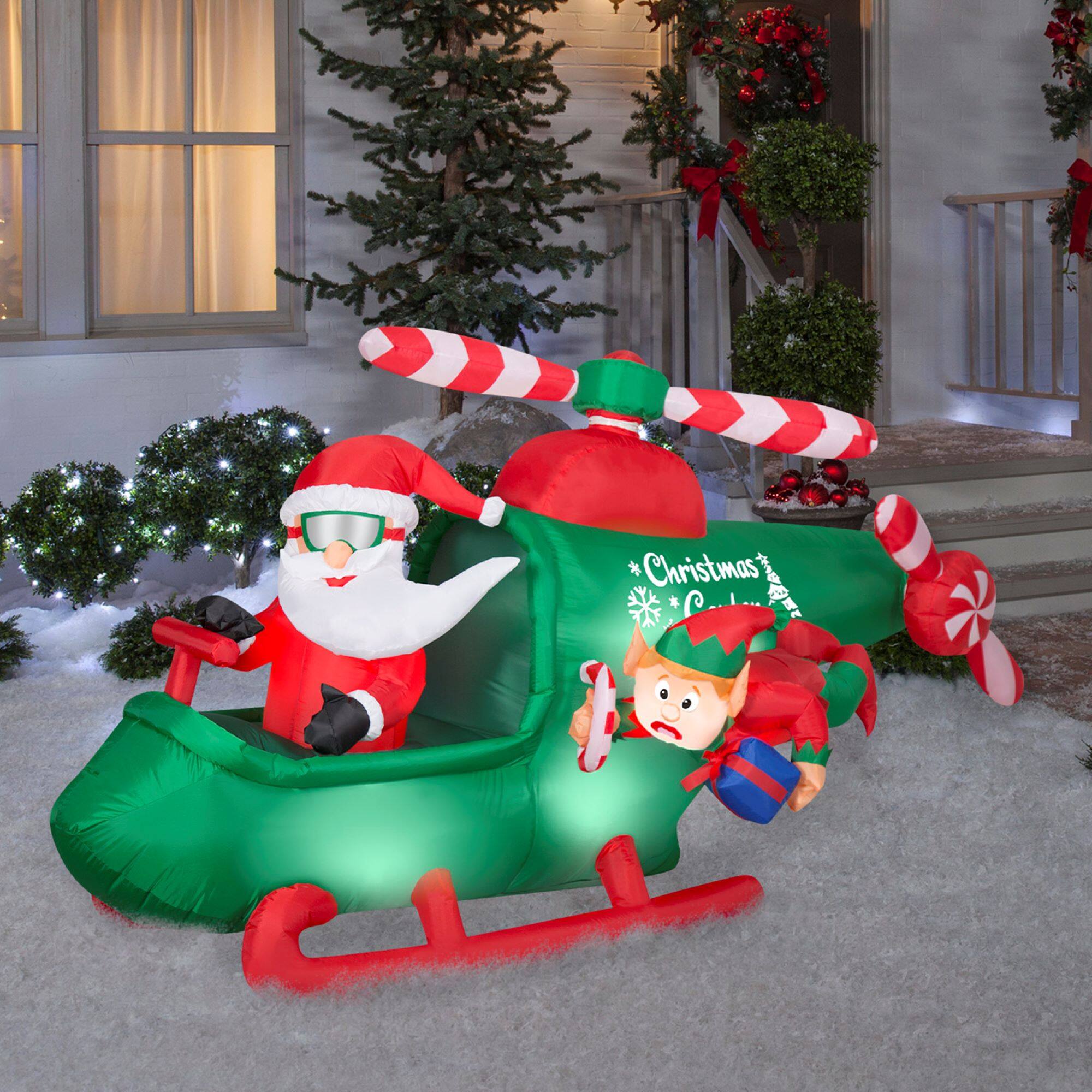 4.5ft. Animated Airblown® Inflatable Christmas Santa in Helicopter
