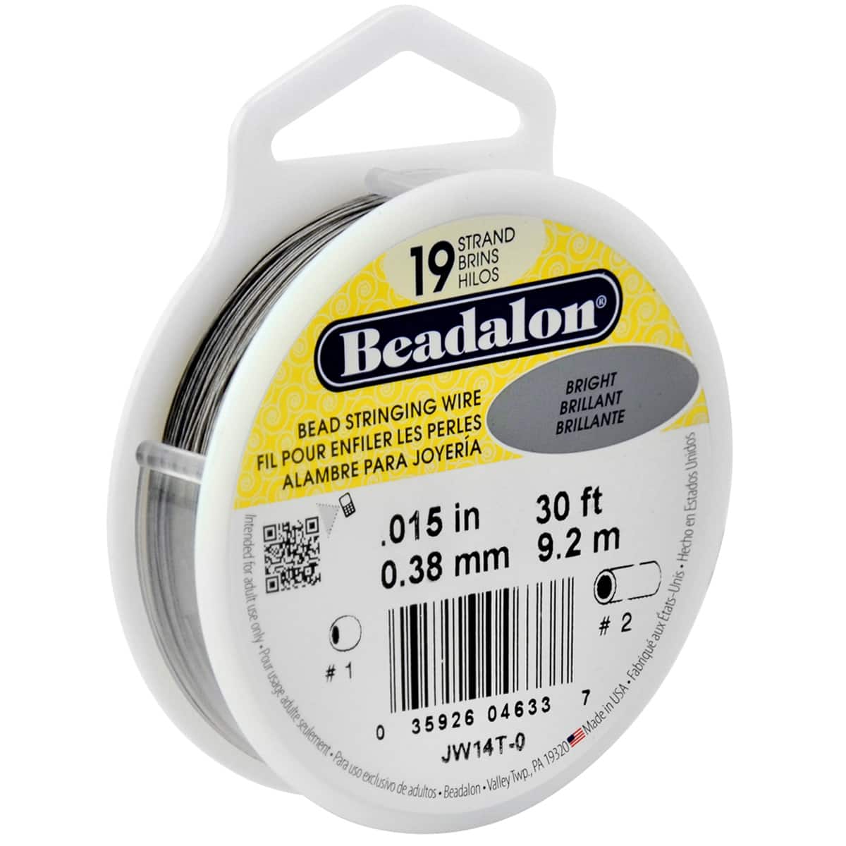 6 Pack: Beadalon® 0.38mm Bright 19 Strand Bead Stringing Wire