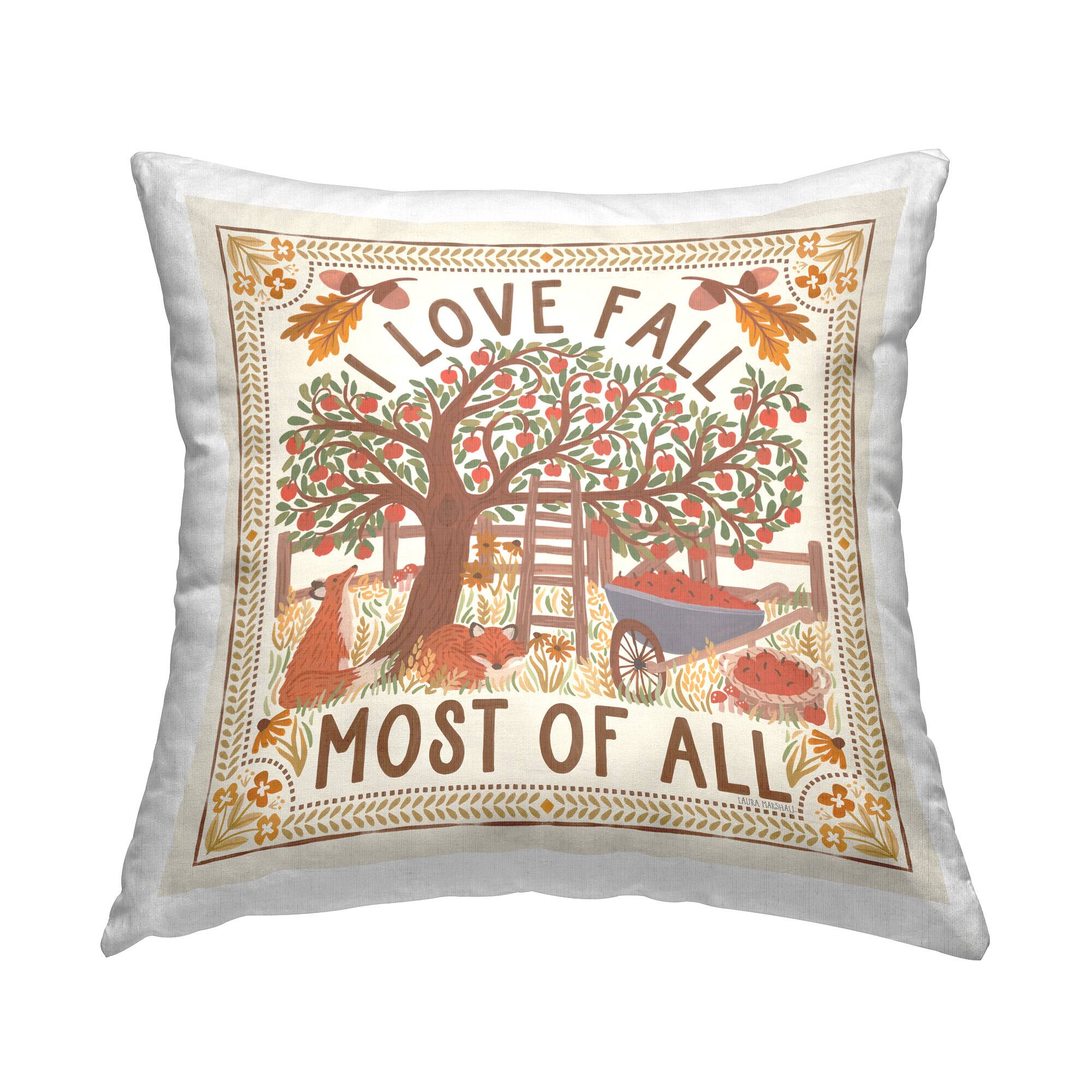 Stupell Industries Love Fall Scenery Decorative Printed Throw Pillow