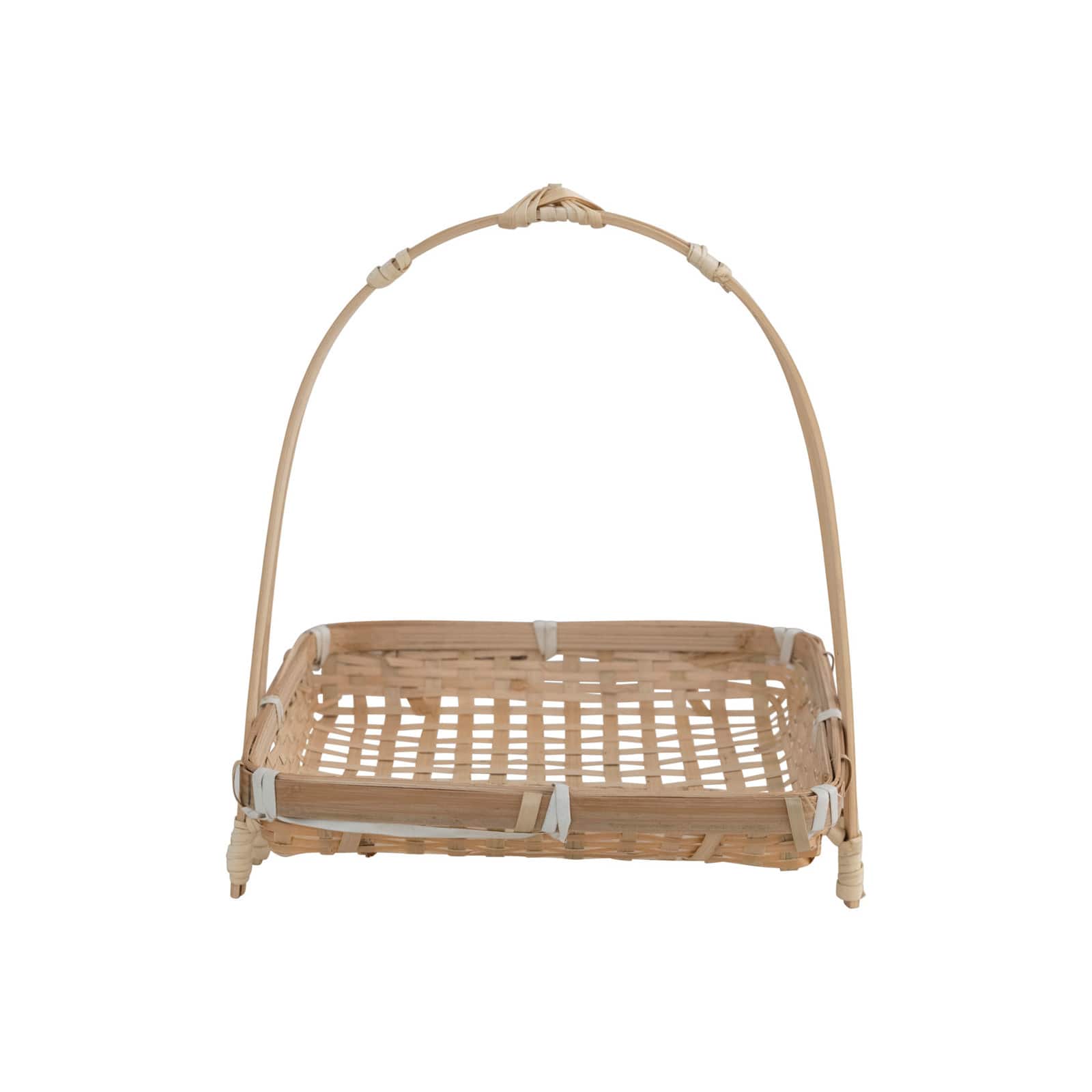 Hello Honey® Hand-Woven Bamboo Stand with Removable Tray