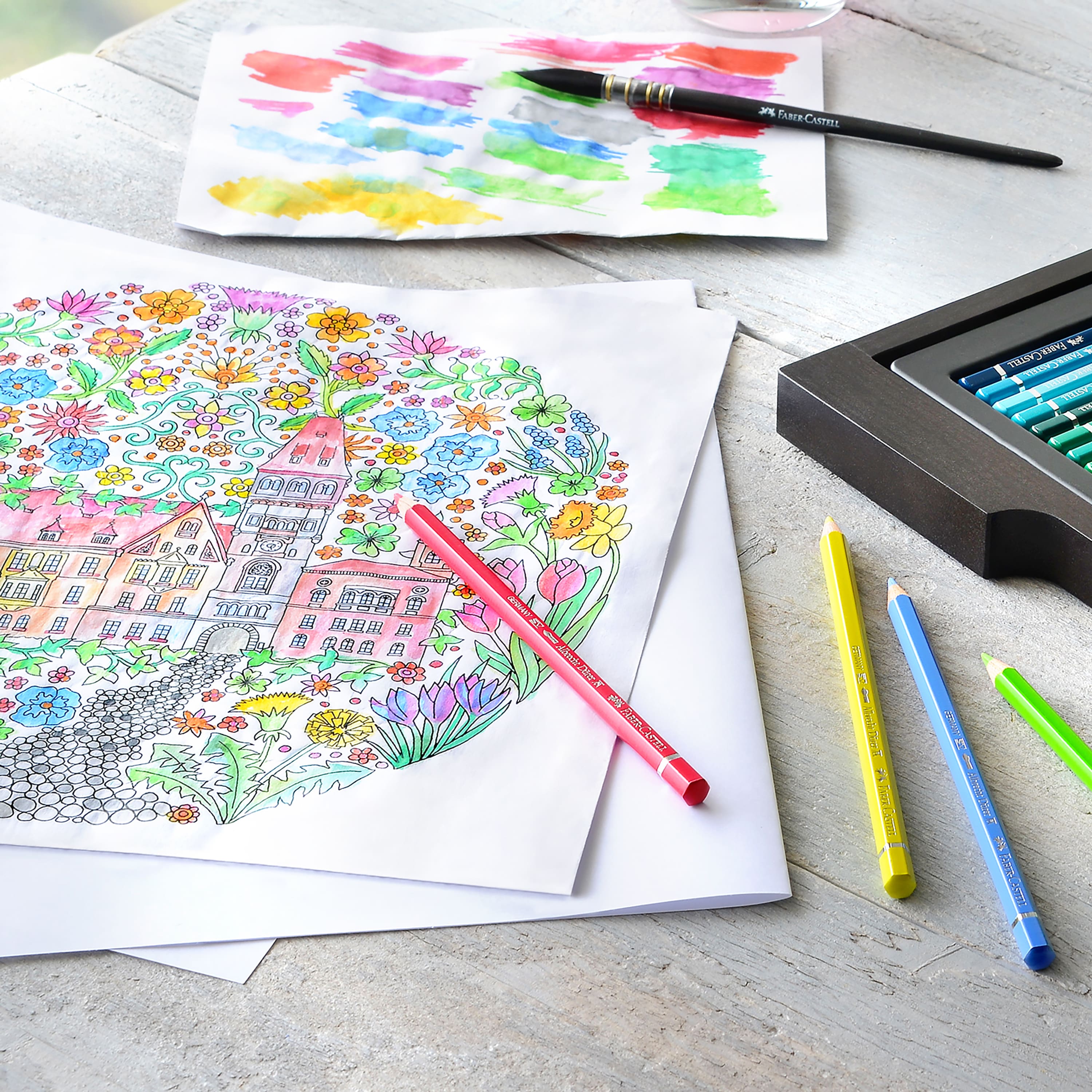 Faber-Castell Albrecht Durer 120 Color Watercolor Pencil Set in Wood Case