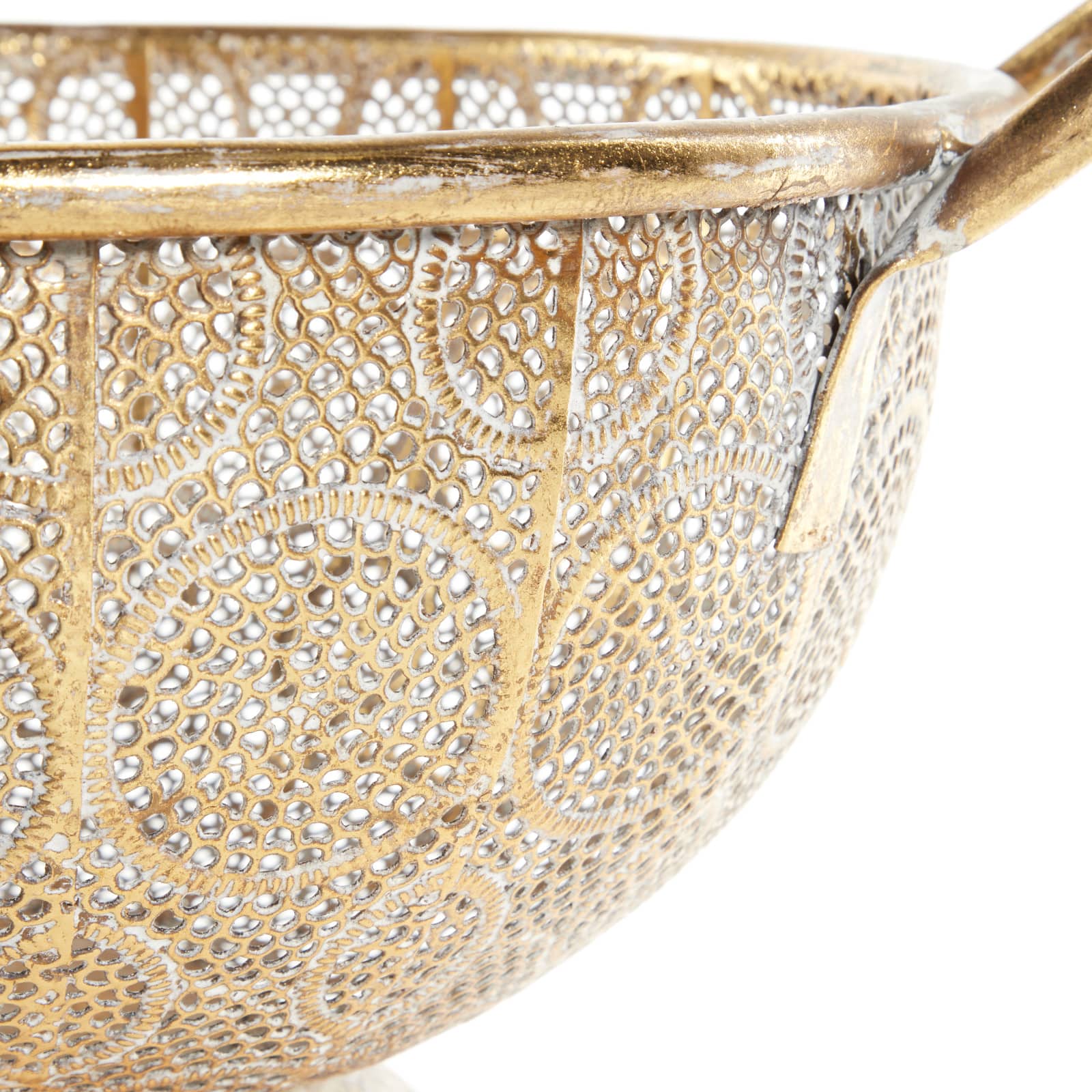 21" & 19" Gold Metal Eclectic Decorative Bowl Set
