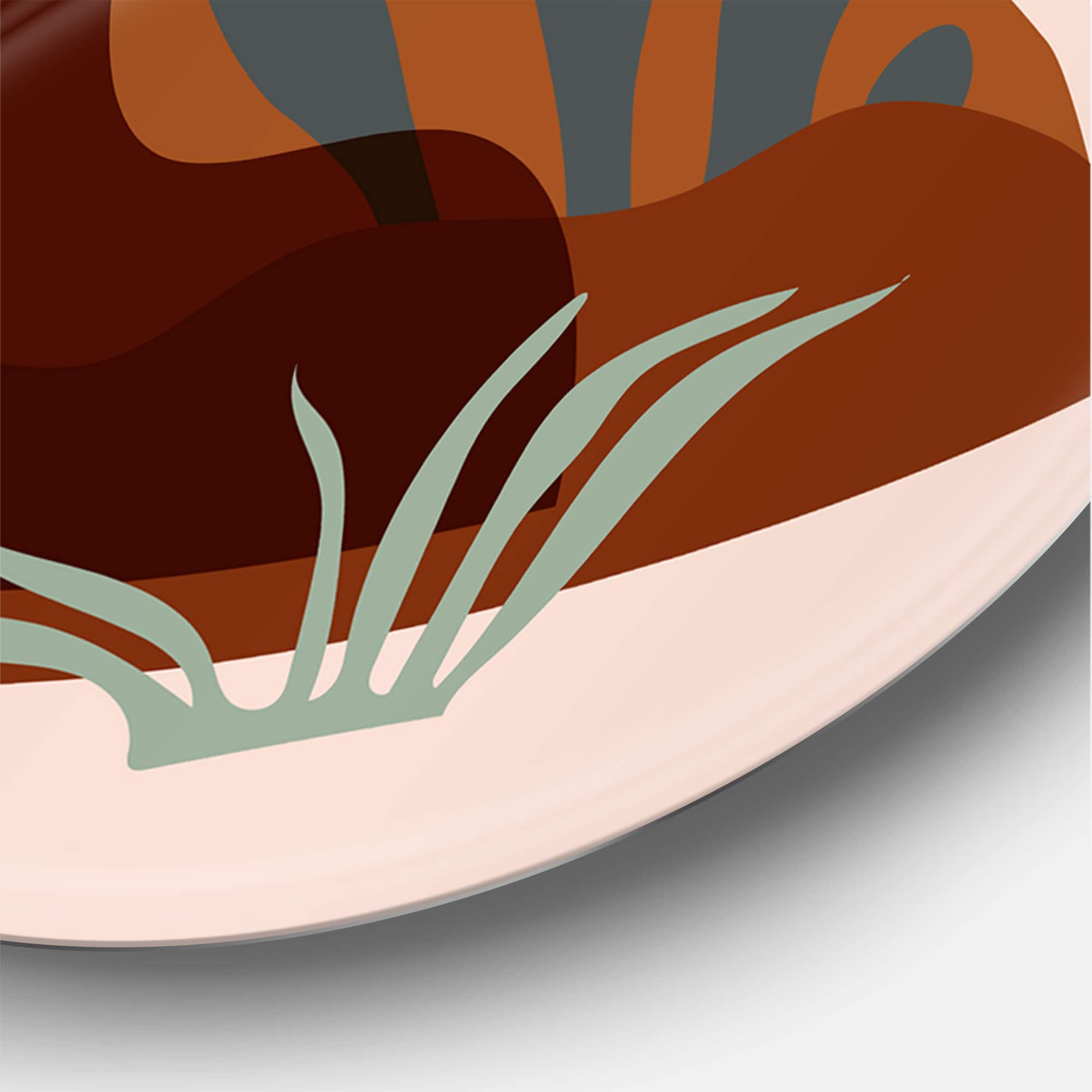 Designart - Minimal Silhouette Of Afro American Woman - Modern Metal Circle Wall Art