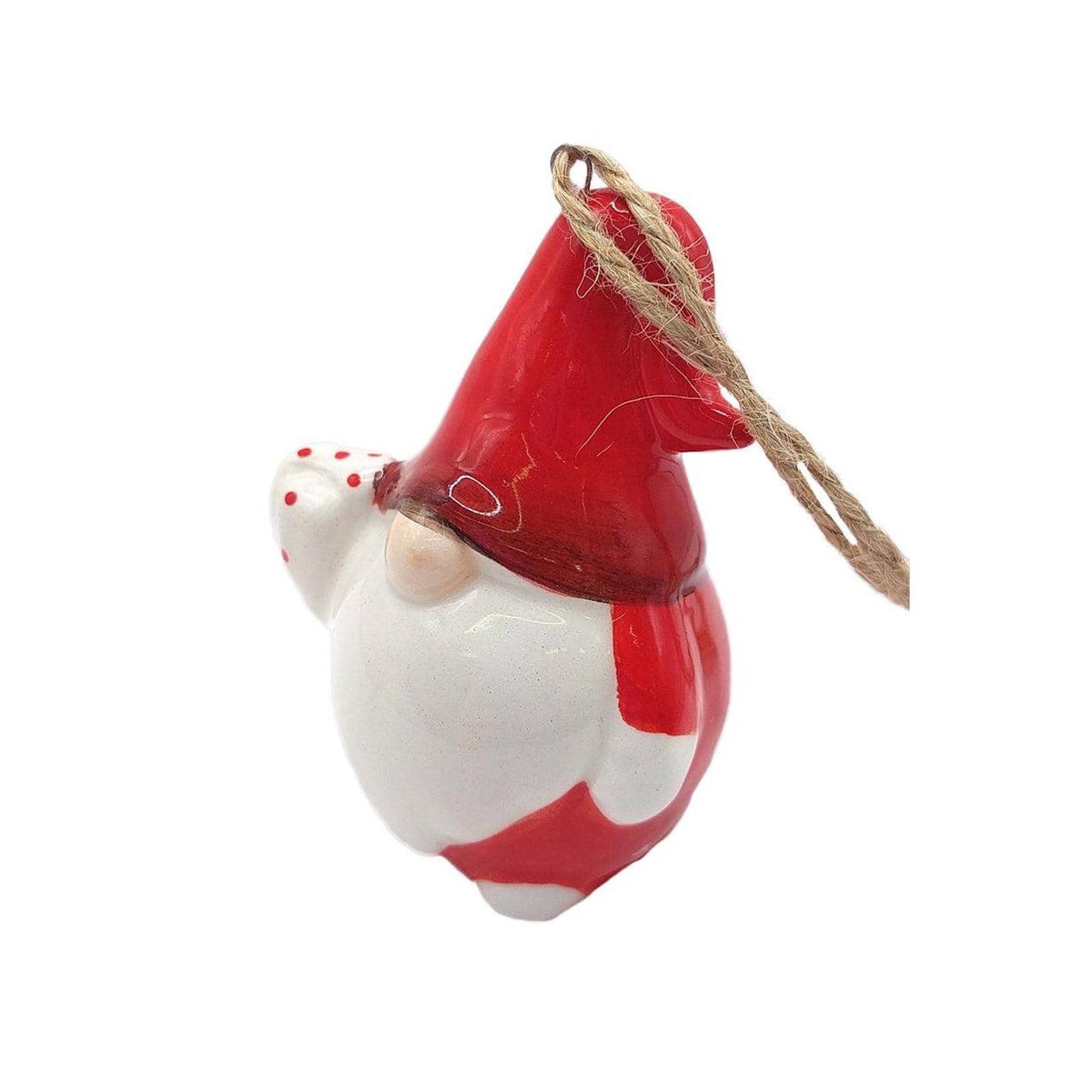 Wizardi 12" Ceramic Gnome Christmas Ornament