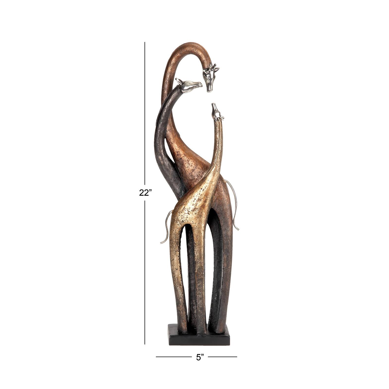 22" Brass Giraffe Sculpture