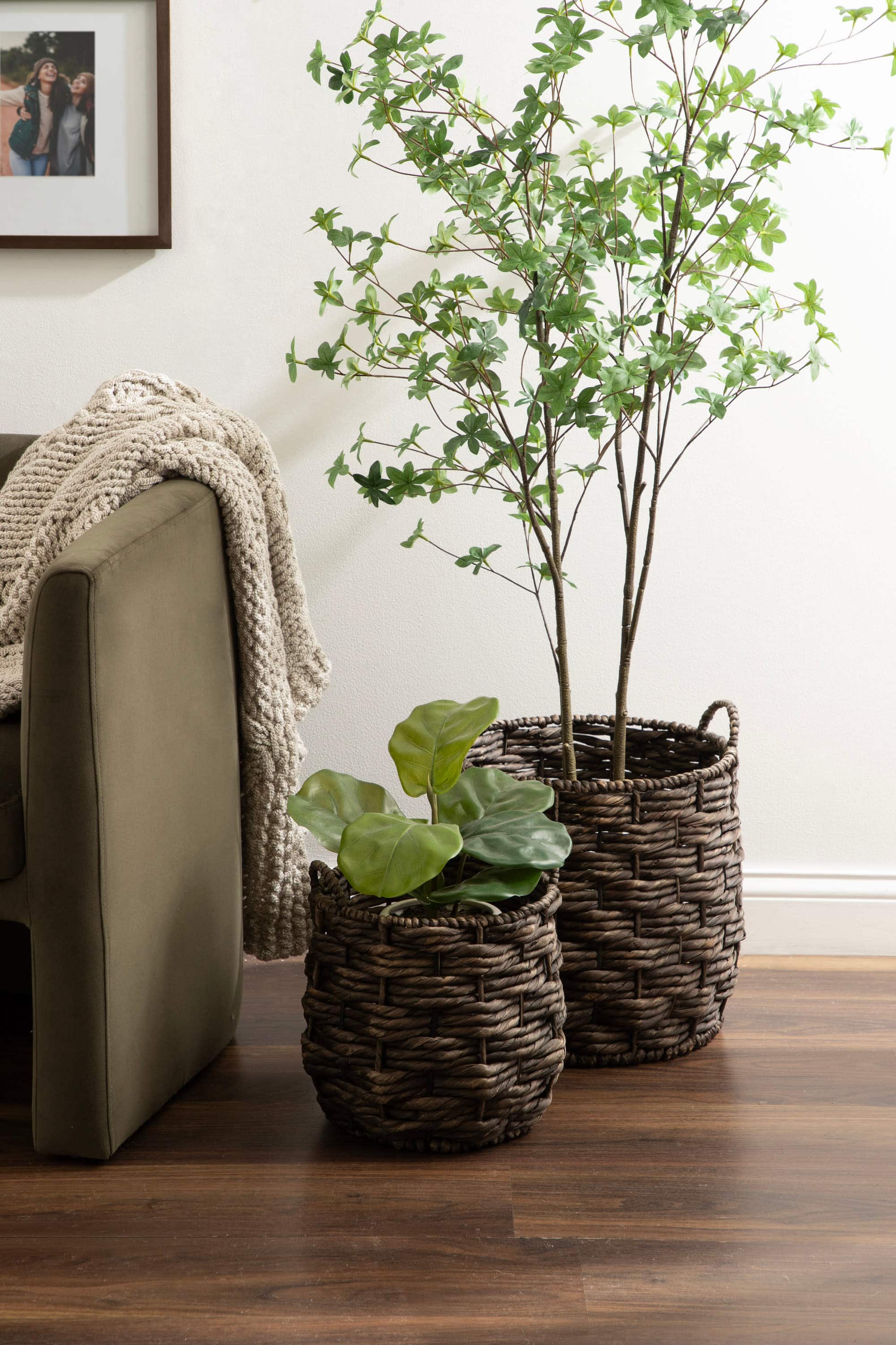Kate and Laurel Livia Round Woven Basket Set