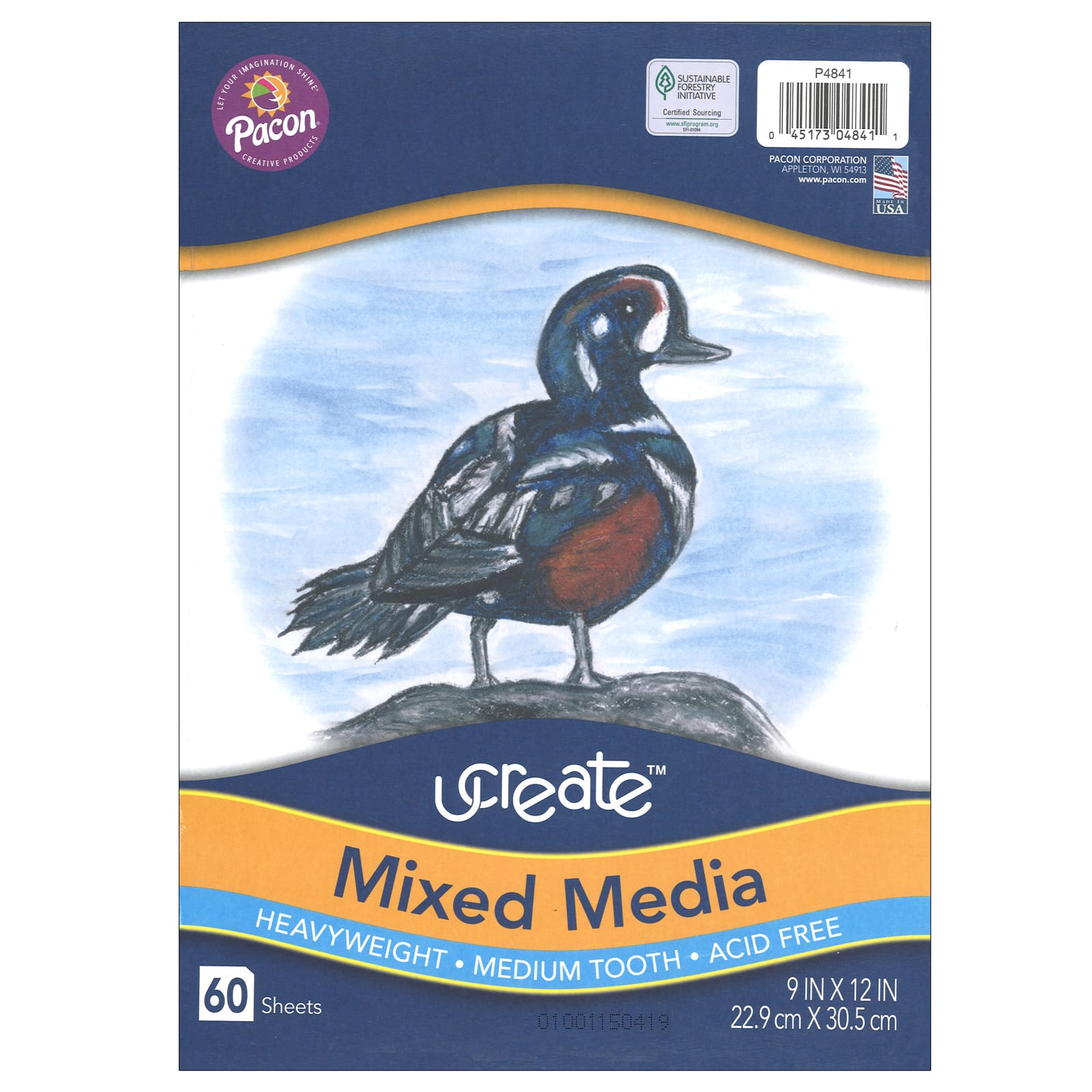 UCreate® Heavyweight 9" x 12" Mixed Media Art Paper, 6 Packs of 60