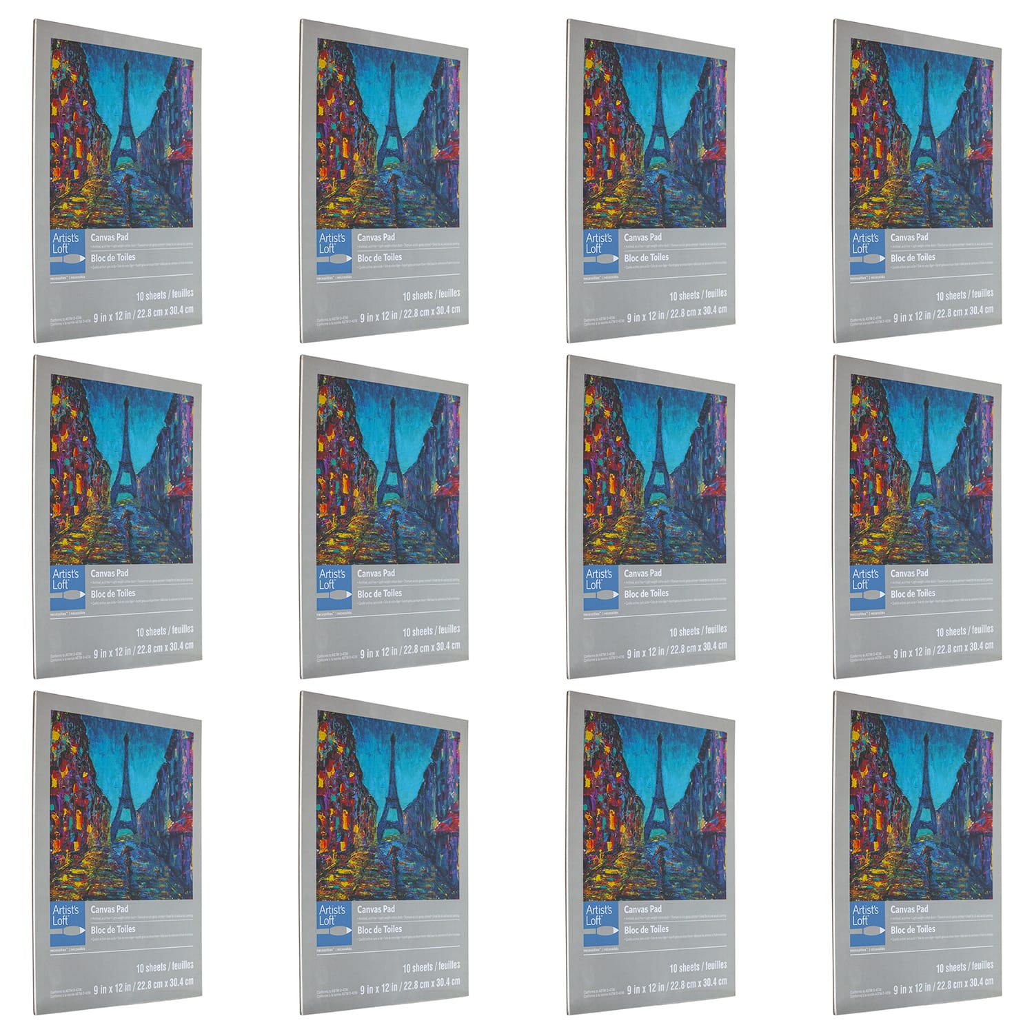 Michaels, 12 Pack: Canvas Pad by Artist's Loft™ Necessities™, 9" x 12" – Category: Bulk Canvas