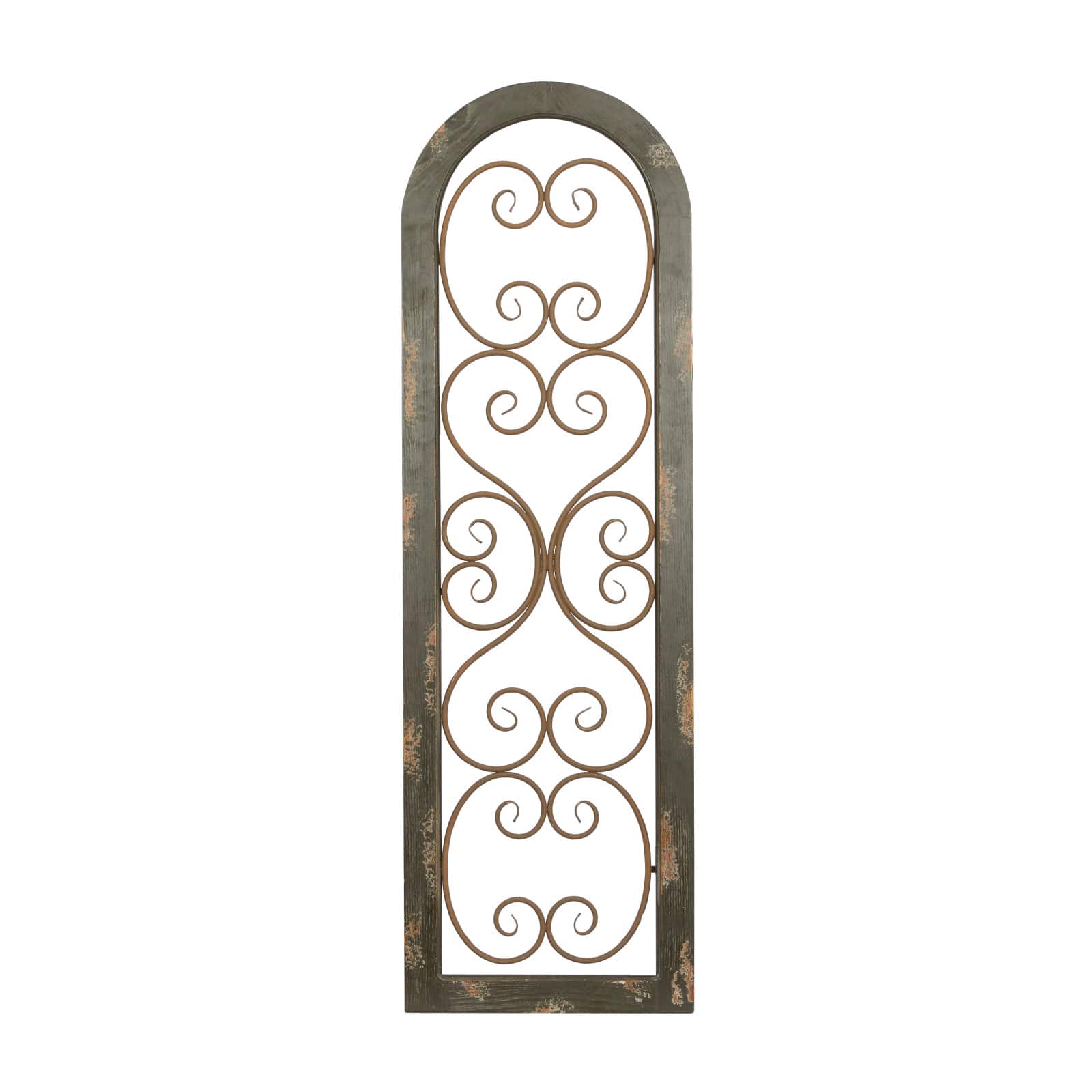 Brown Rustic Ornamental Metal Wall Decor, 48" x 15"