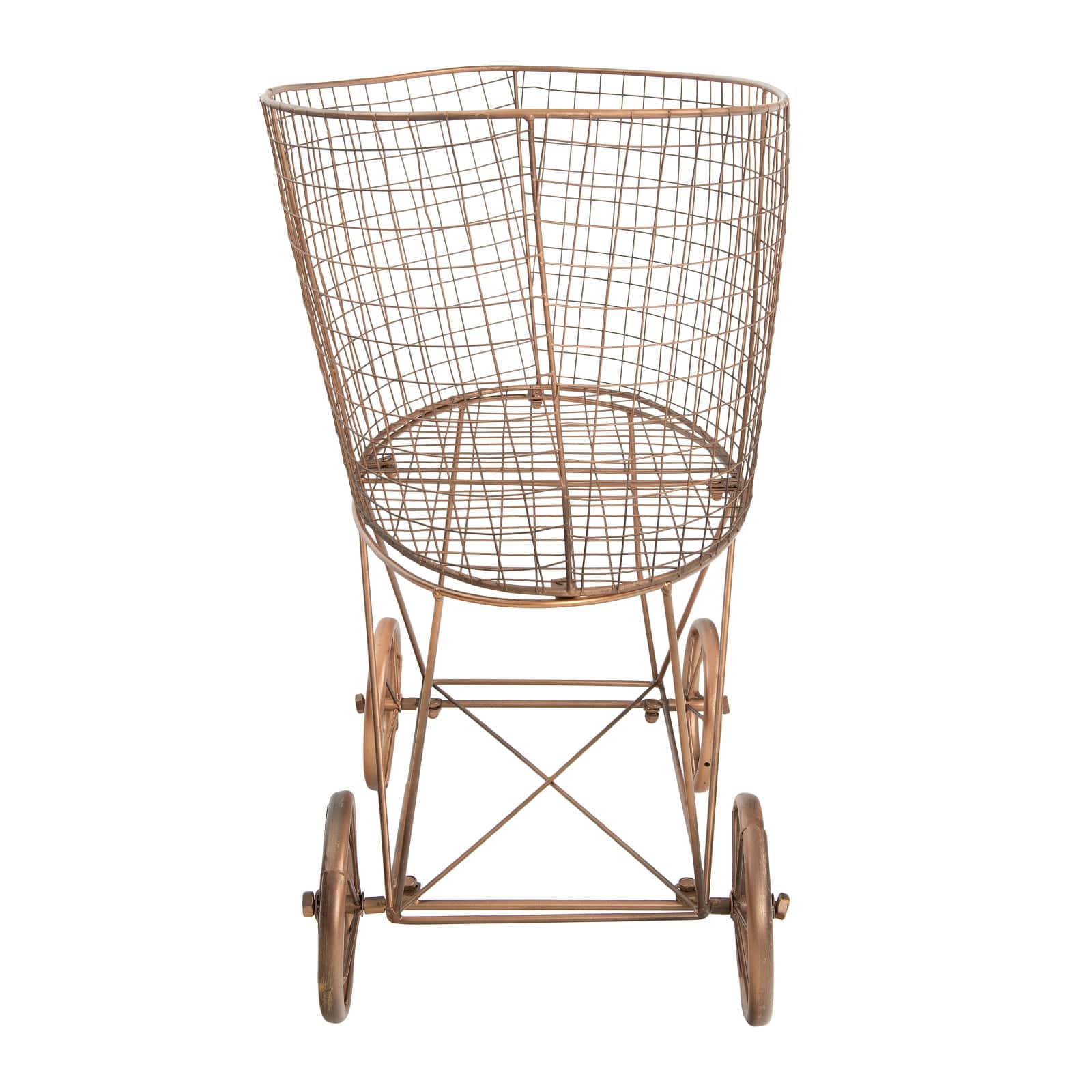 Hello Honey® 27" Vintage Reproduction Metal Laundry Basket on Wheels