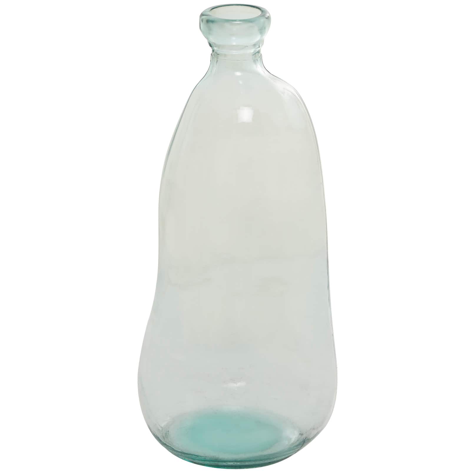 Clear Recycled Glass Handmade Spanish Vase 9" x 9" x 20"
