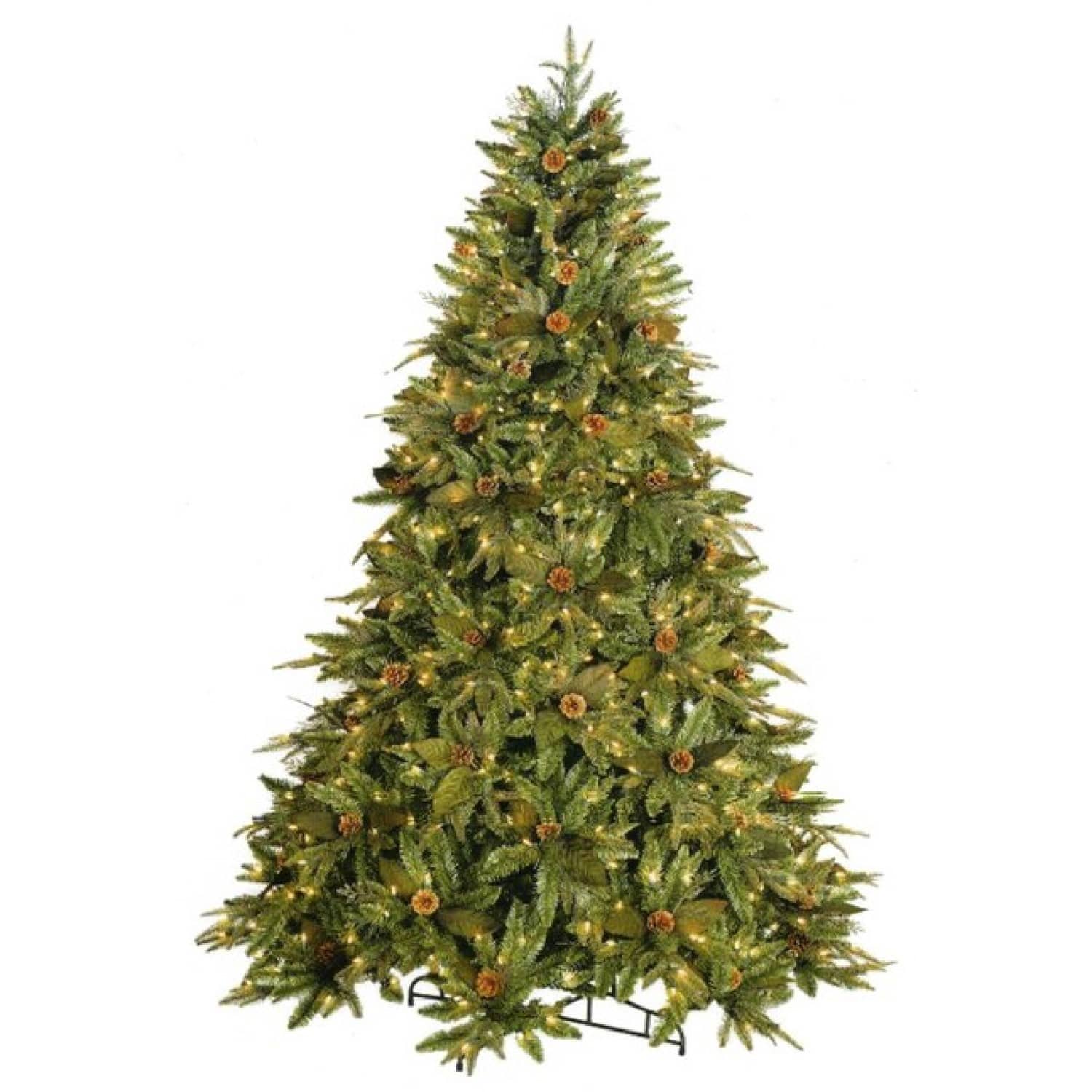 Northlight 7.5ft. Pre-Lit Green River Spruce with Pinecones Artificial Christmas Tree, Clear Lights