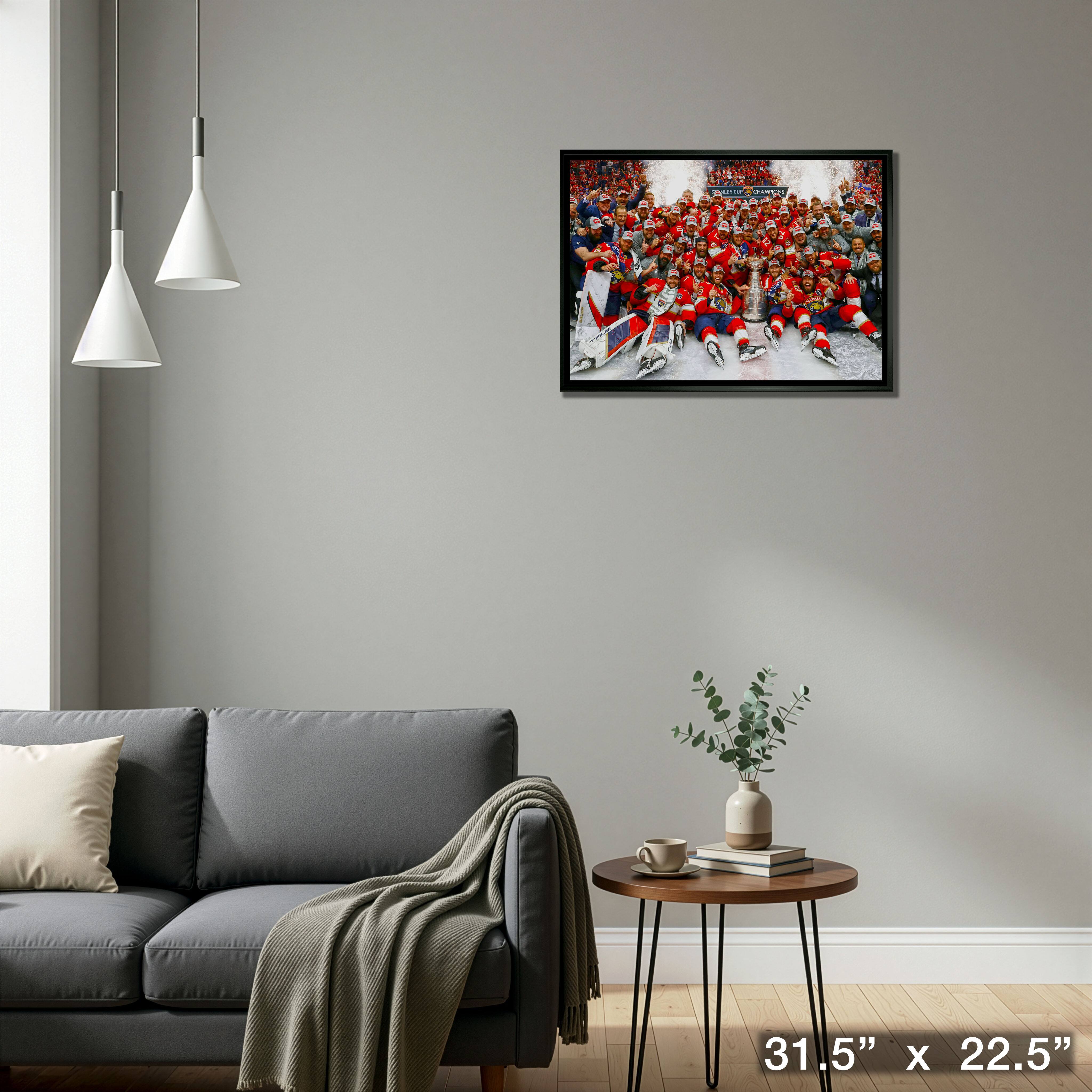 Florida Panthers 20" x 29" Framed Canvas 2024 Stanley Cup 31.5" x 22.5"