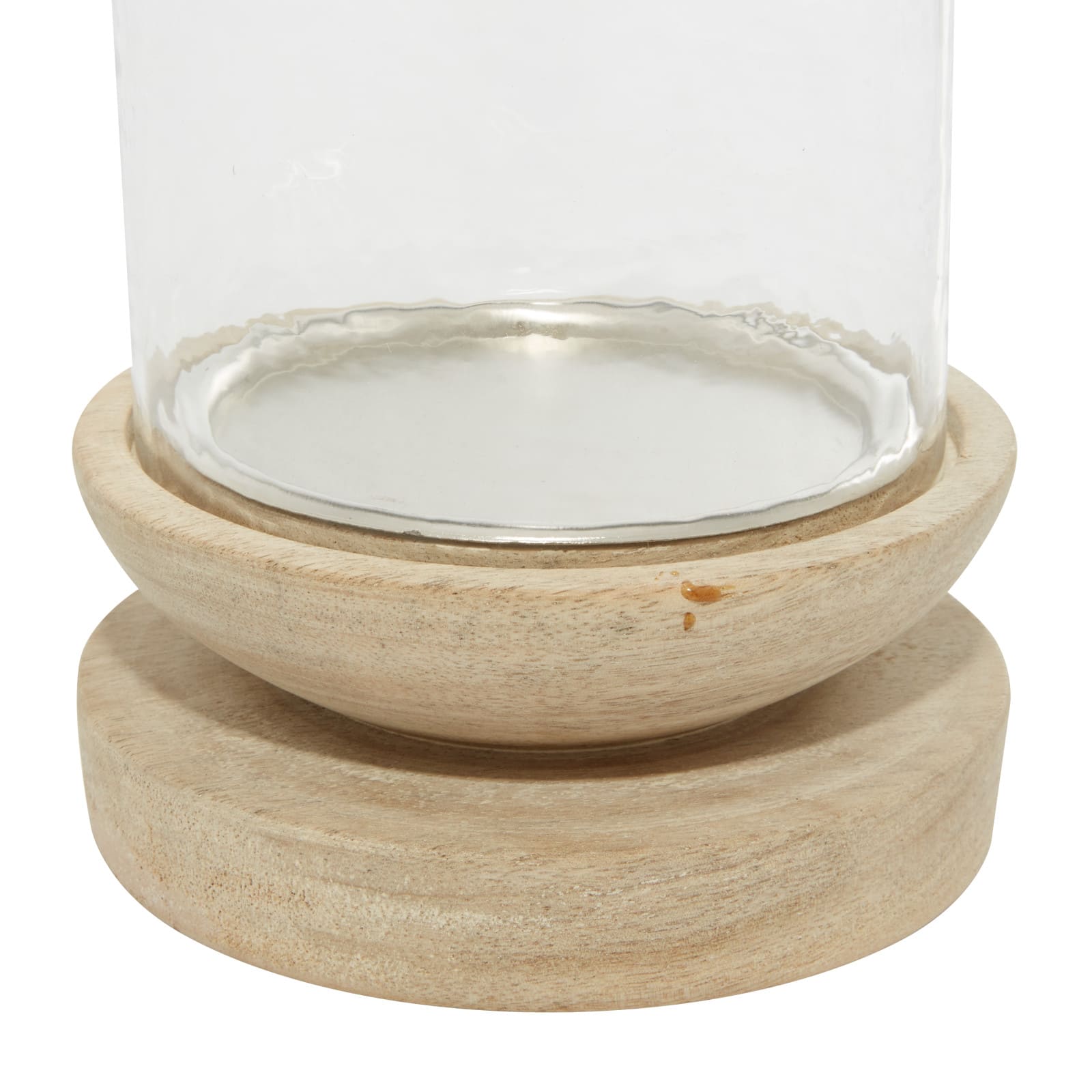 10" Cream Wood Traditional Candle Holder