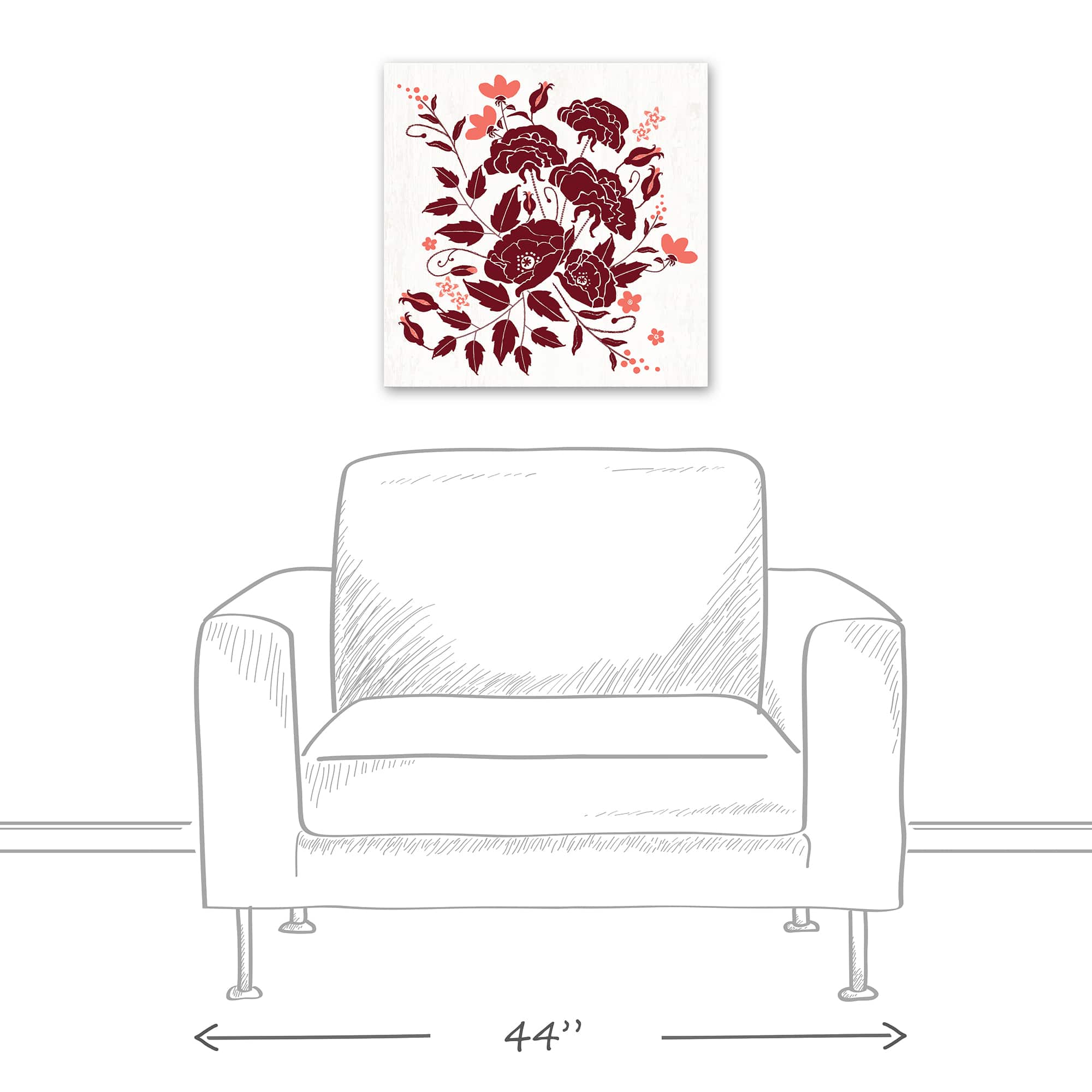 Red Flowers Canvas Wall Art