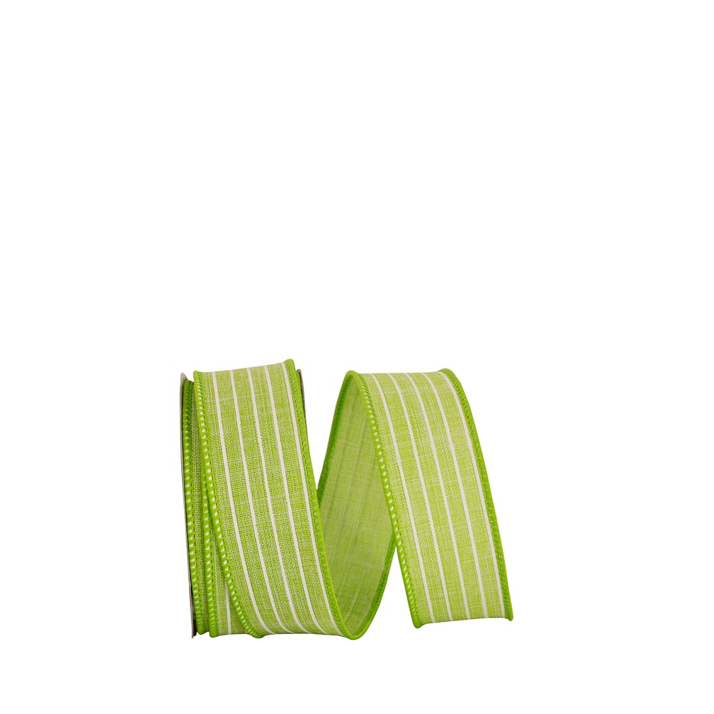 JAM Paper 1.5" x 20yd. Linen Wired Thin Stripe Ribbon