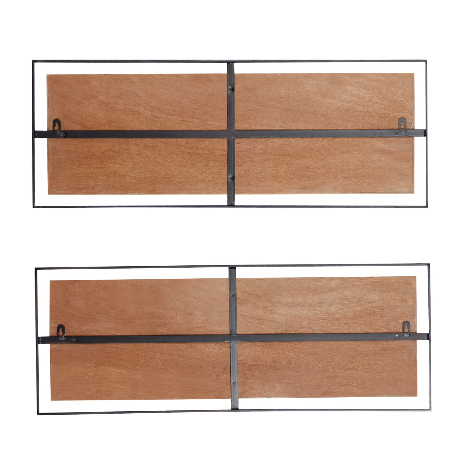 Set of 2 Brown Metal Farmhouse Wall Decor 32", 12"
