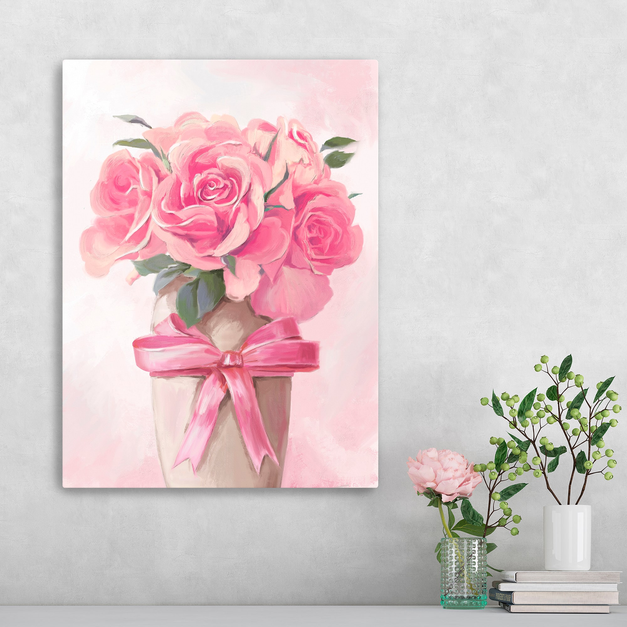 Rose and Bow Canvas Giclée Art